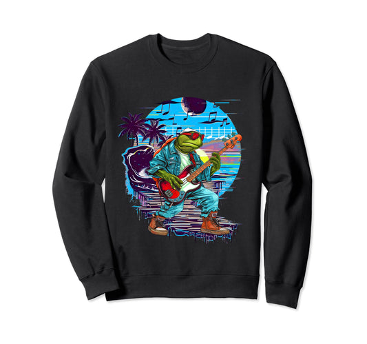 80S 90S Streetwear Rocker Turtle Sweatshirt - Casual Everyday Wear Unisex - T-Shirt, Sweatshirt, Hoodie
