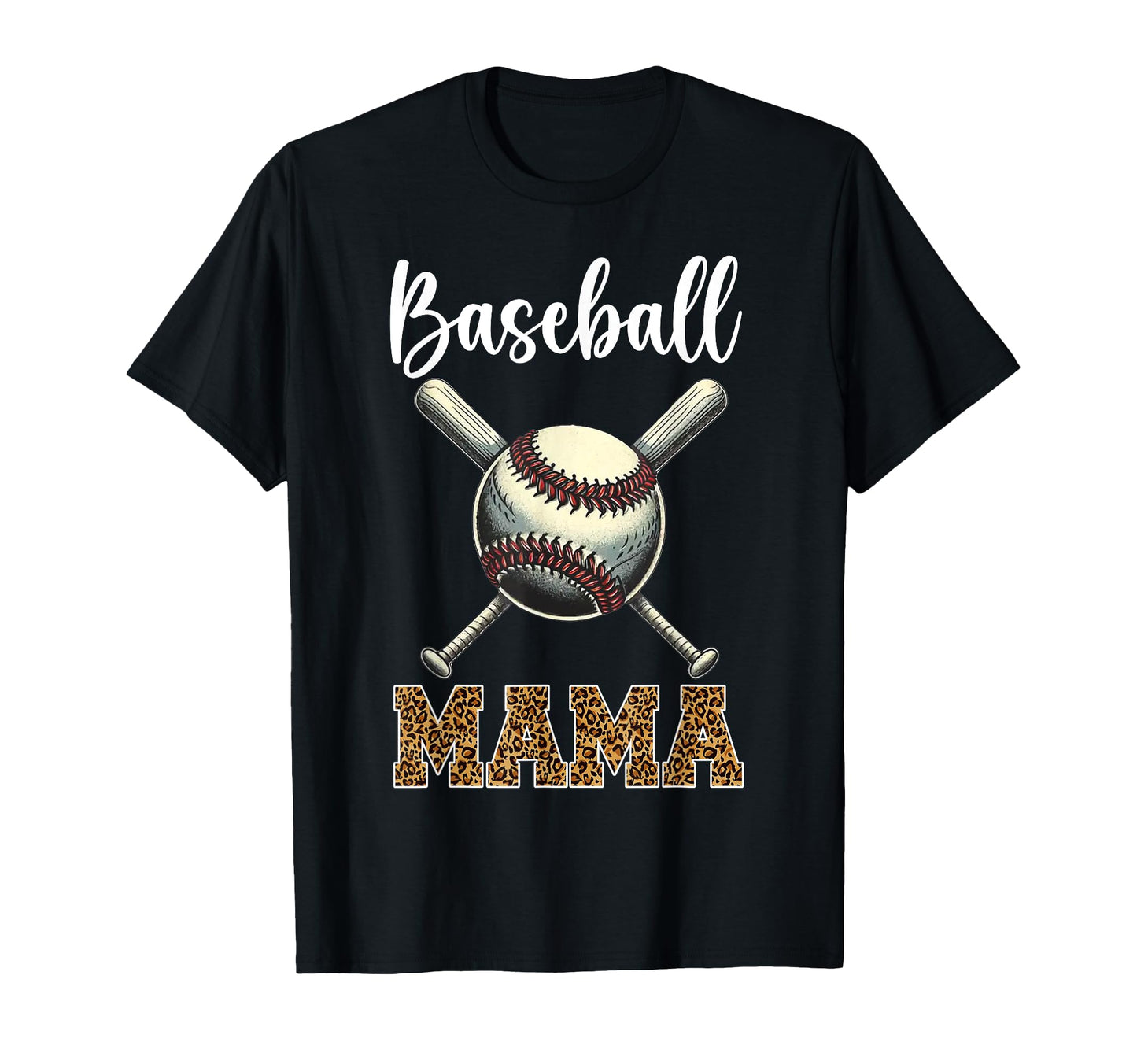 Baseball Mama Leopard T-Shirt - Novelty Apparel Unisex - T-Shirt, Sweatshirt, Hoodie