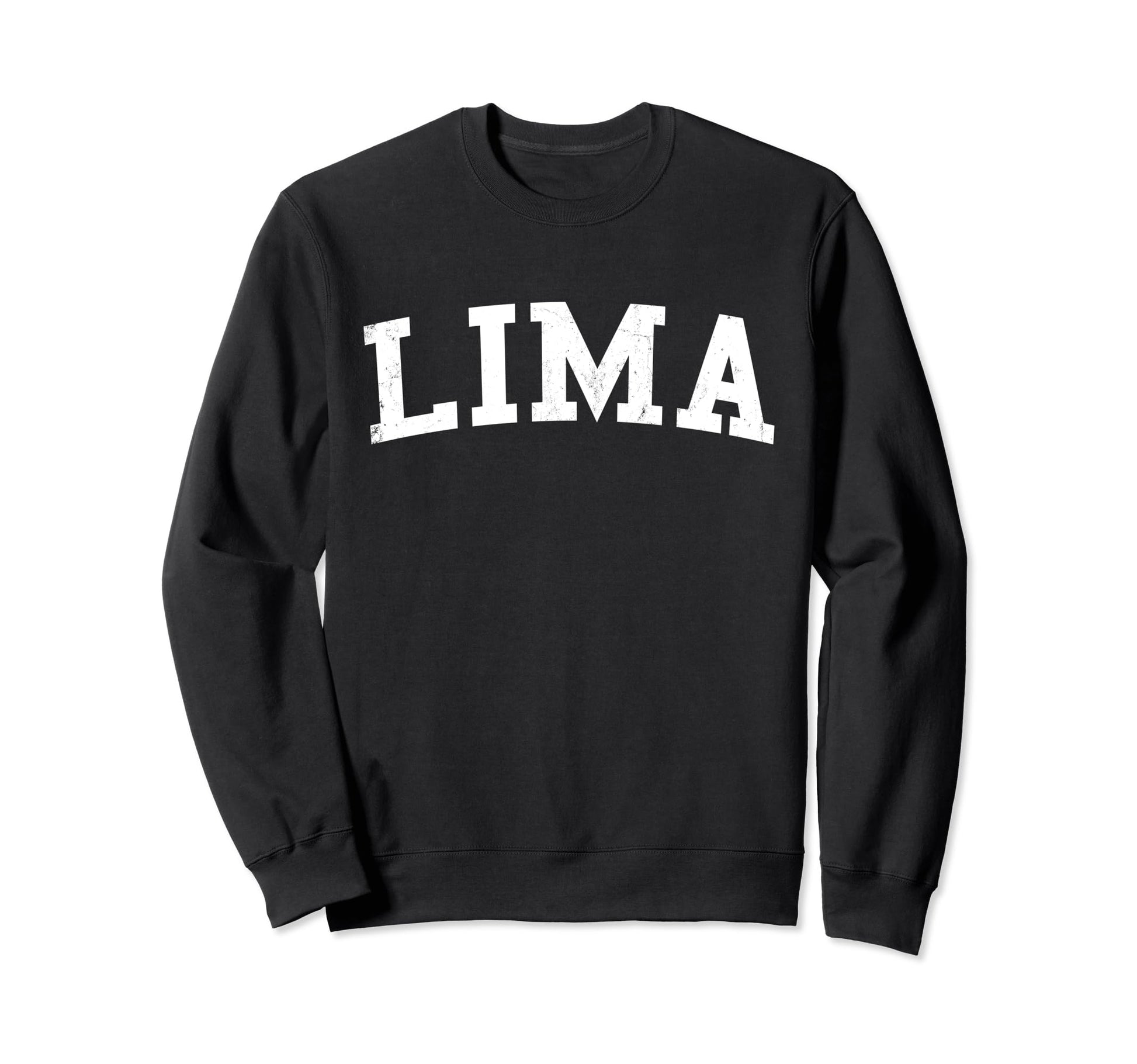 Lima Oh Distressed White Varsity Sweatshirt - Streetwear Style Men Women - T-Shirt, Sweatshirt, Hoodie