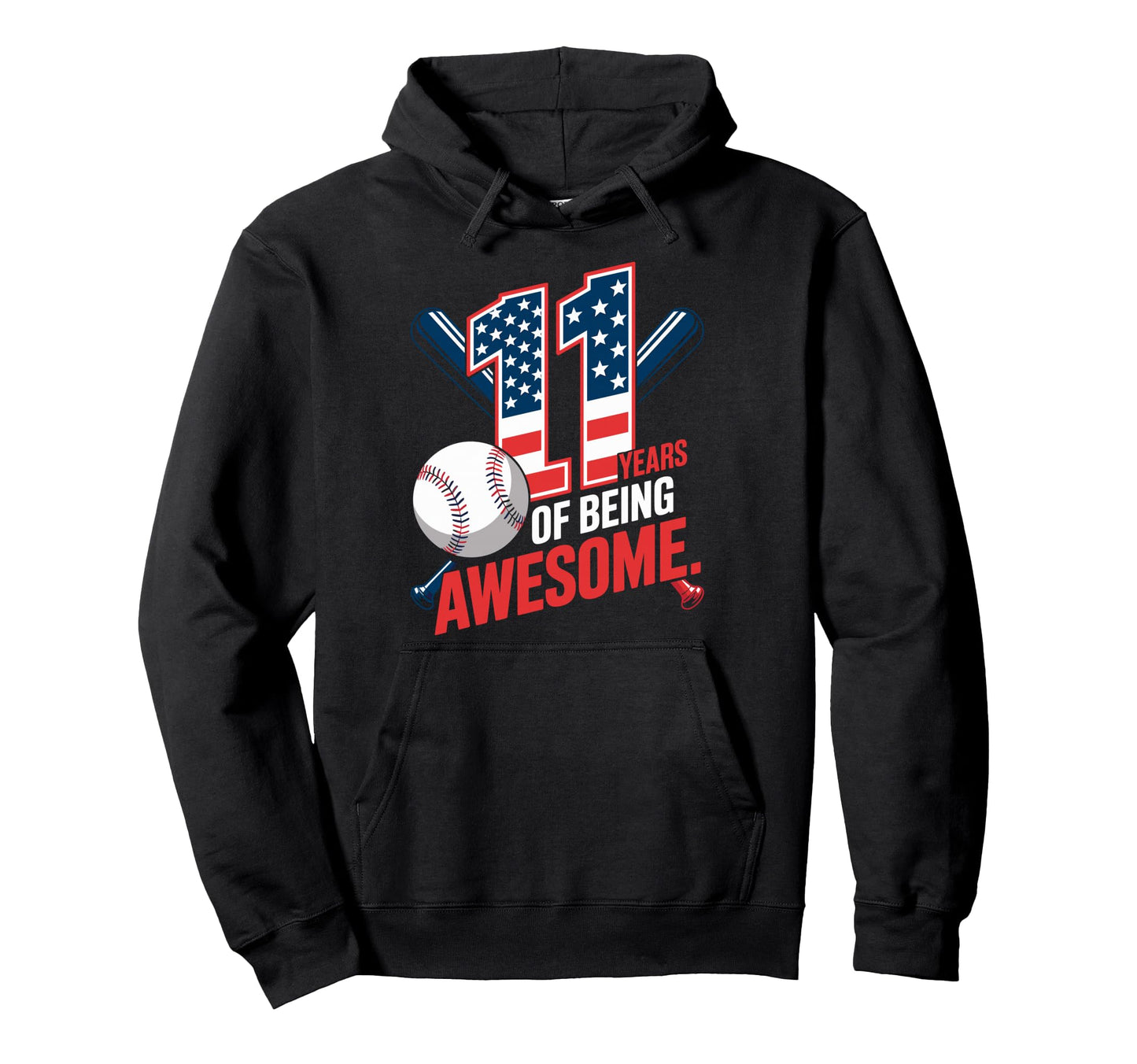 11 Years Being Awesome Baseball Hoodie - Casual Everyday Wear Men Women - T-Shirt, Sweatshirt, Hoodie