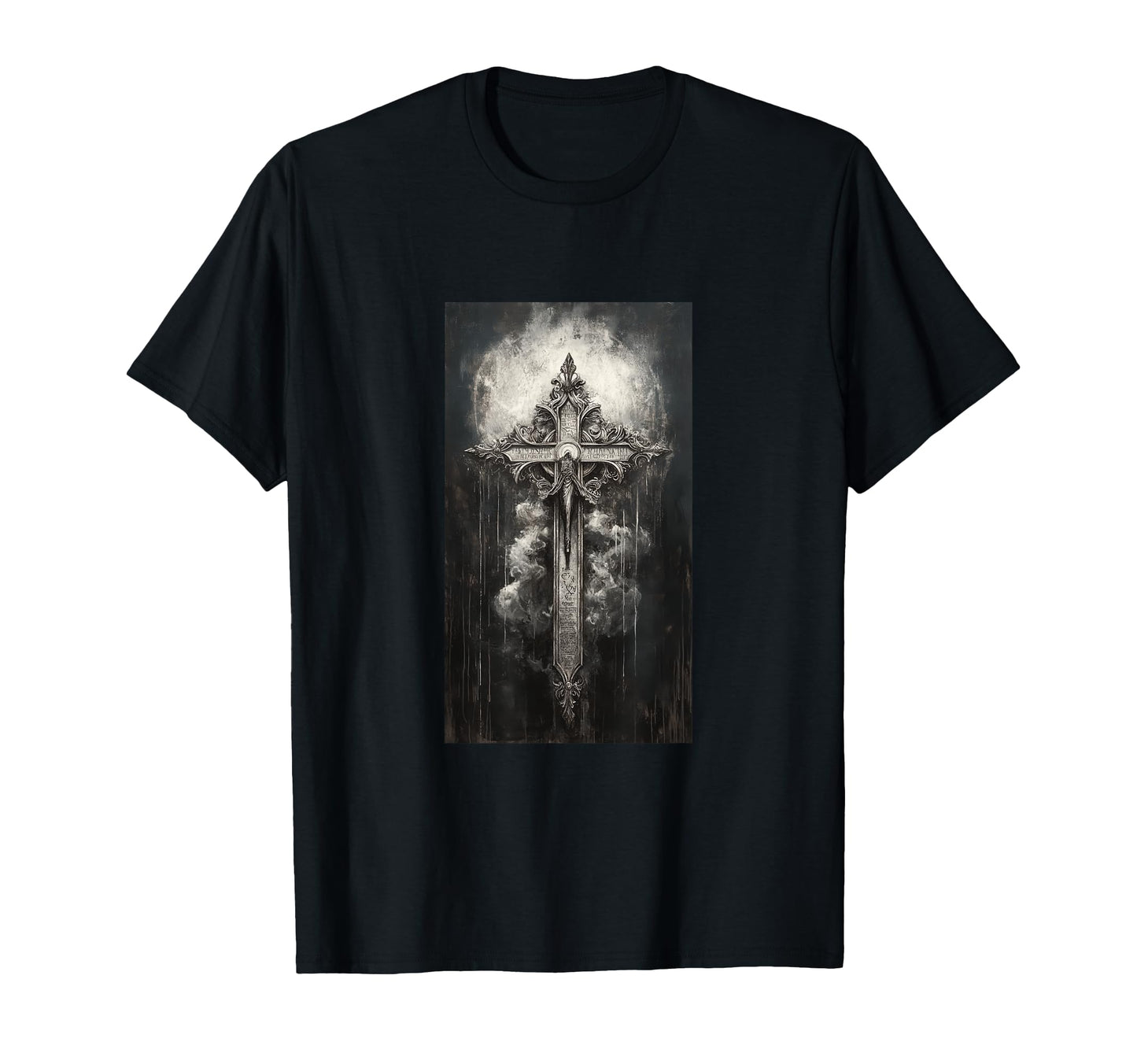 Gothic Cross Grunge Aesthetic Y2K Goth T-Shirt - Minimalist Print Unisex - T-Shirt, Sweatshirt, Hoodie