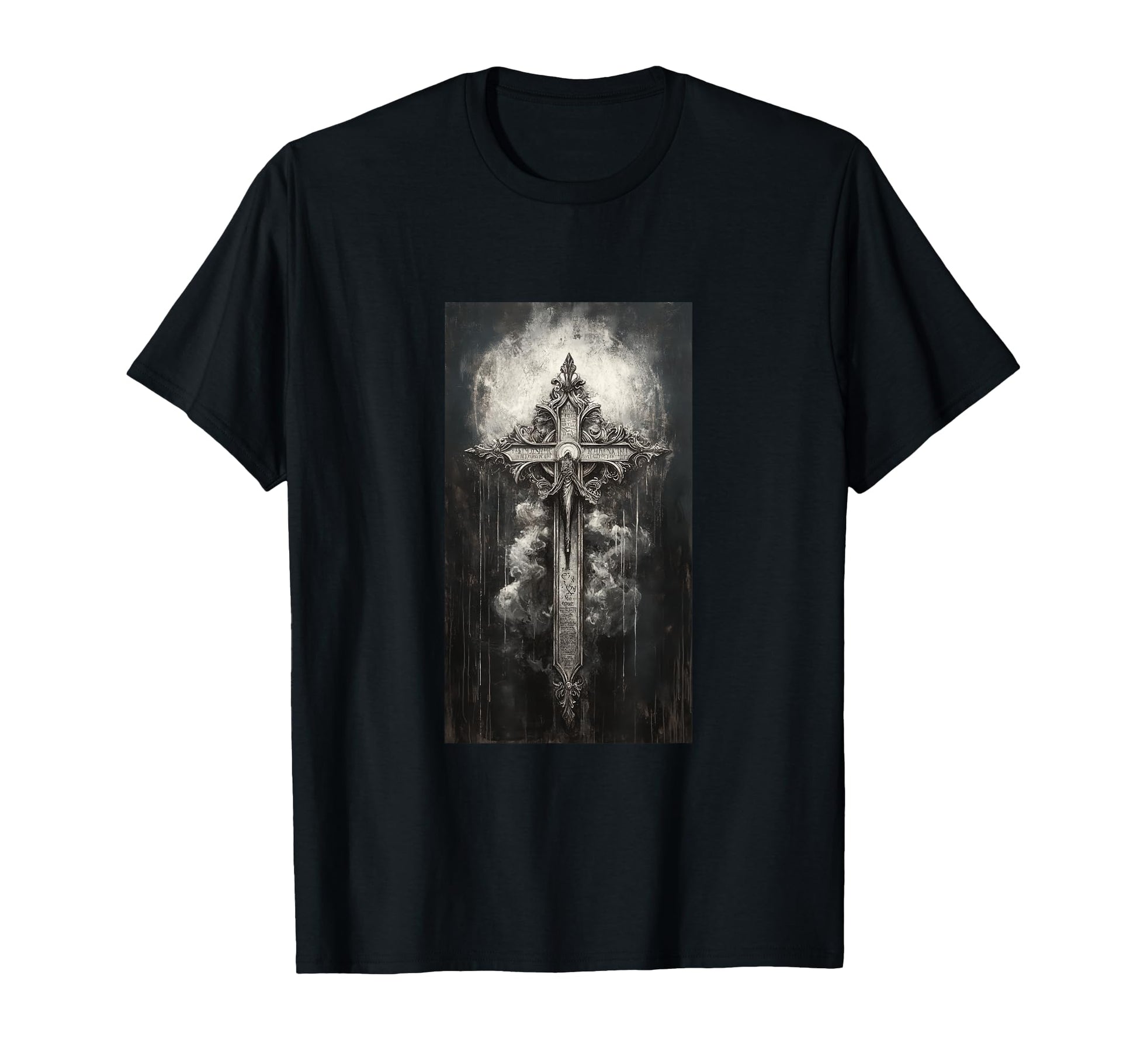 Gothic Cross Grunge Aesthetic Y2K Goth T-Shirt - Minimalist Print Unisex - T-Shirt, Sweatshirt, Hoodie