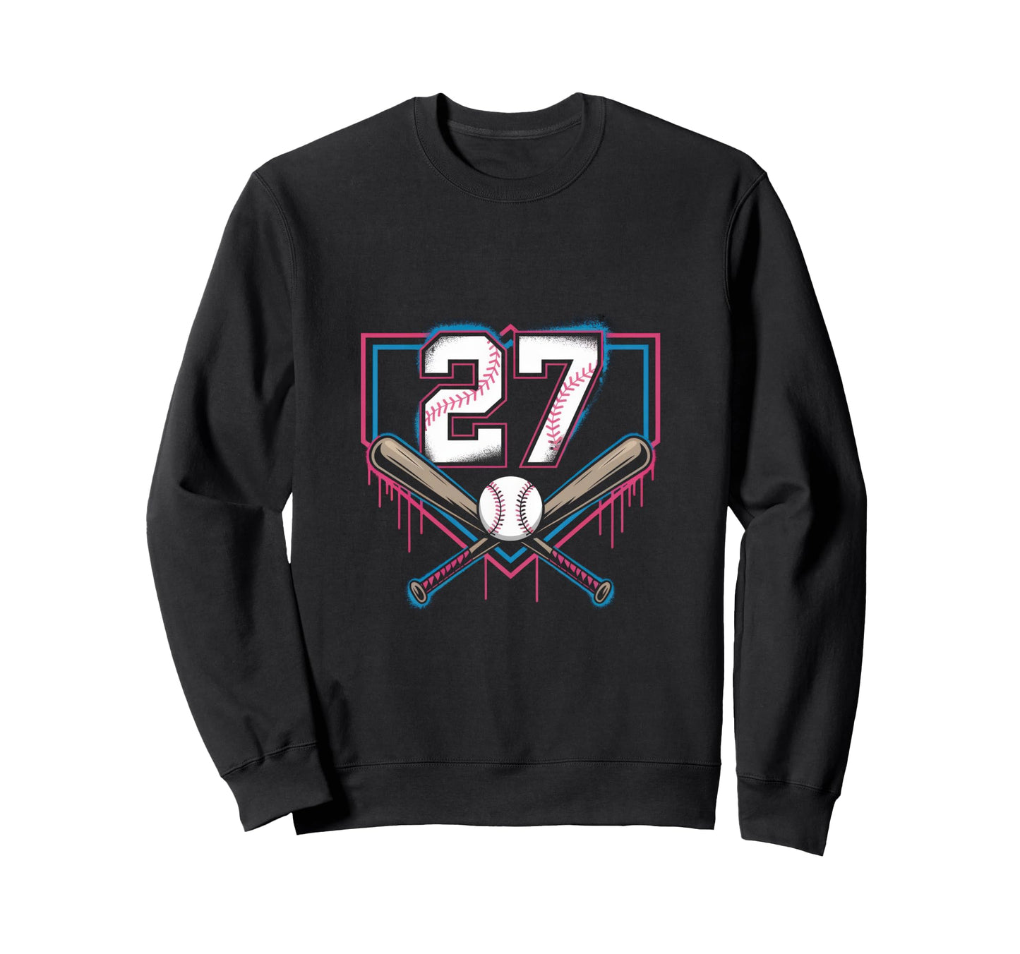 Baseball Home Ice Cream 27Th Sweatshirt - Fun Novelty Design for Adults - T-Shirt, Sweatshirt, Hoodie
