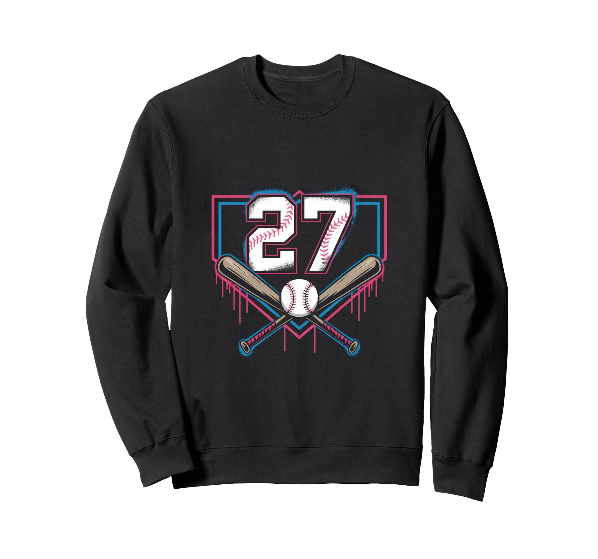 Baseball Home Ice Cream 27Th Sweatshirt - Fun Novelty Design for Adults - T-Shirt, Sweatshirt, Hoodie