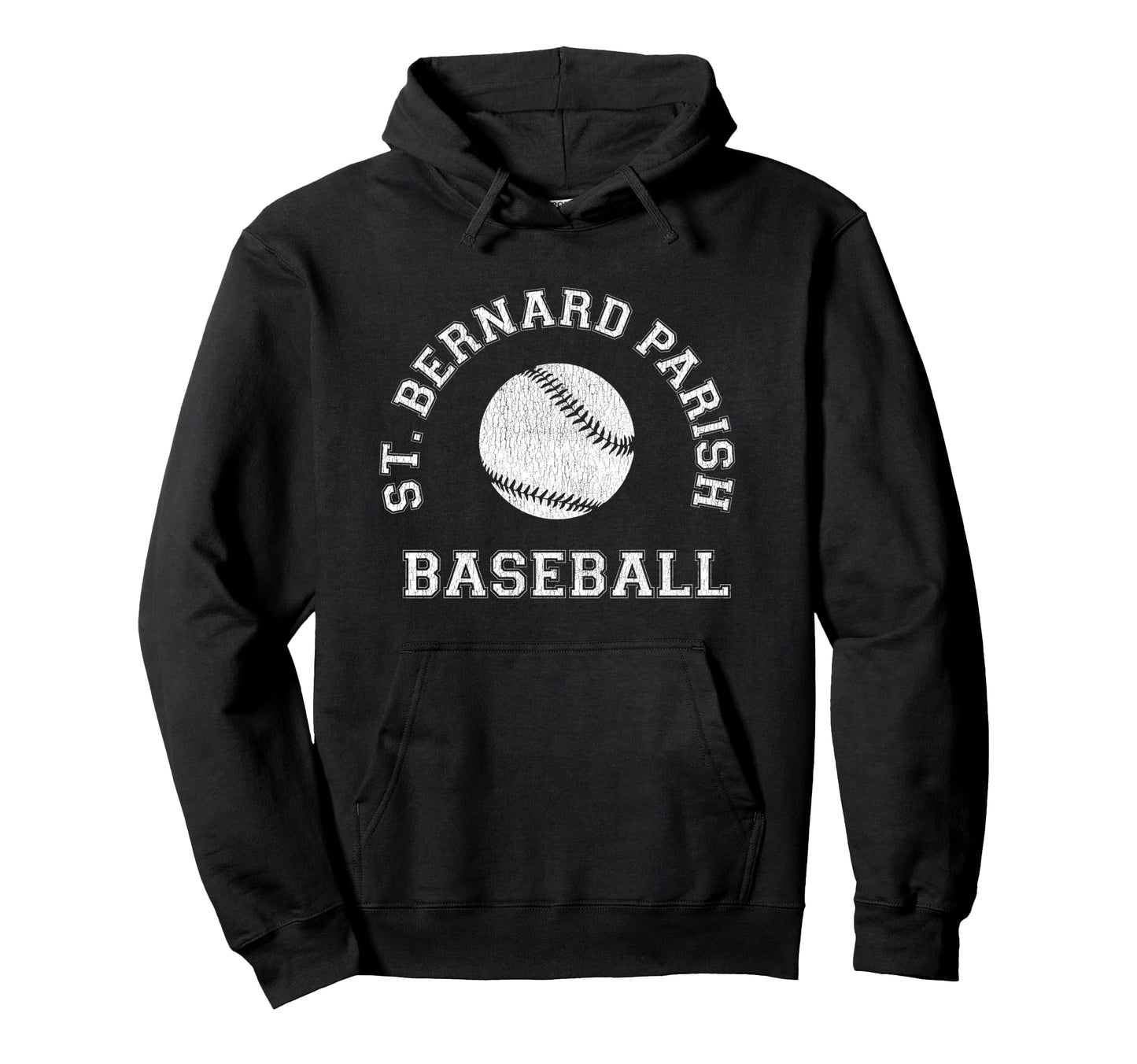 St Bernard Parish Baseball Distressed Hoodie - Aesthetic Graphic for Adults - T-Shirt, Sweatshirt, Hoodie