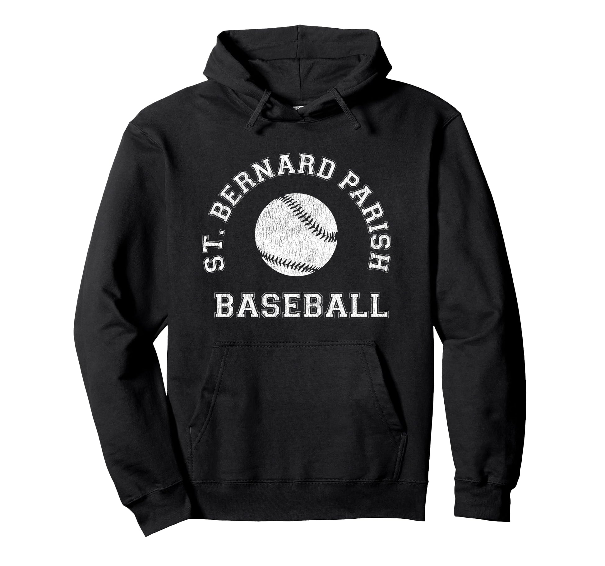 St Bernard Parish Baseball Distressed Hoodie - Aesthetic Graphic for Adults - T-Shirt, Sweatshirt, Hoodie