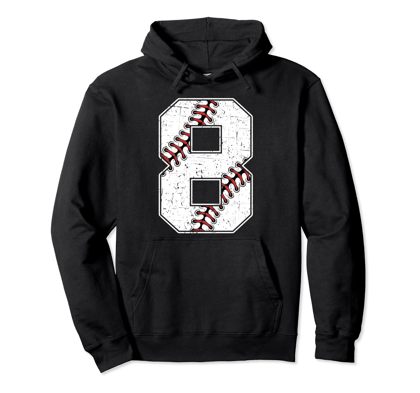 Eight 8 Year Old Birthday Baseball Hoodie - Custom Art Print for Adults - T-Shirt, Sweatshirt, Hoodie