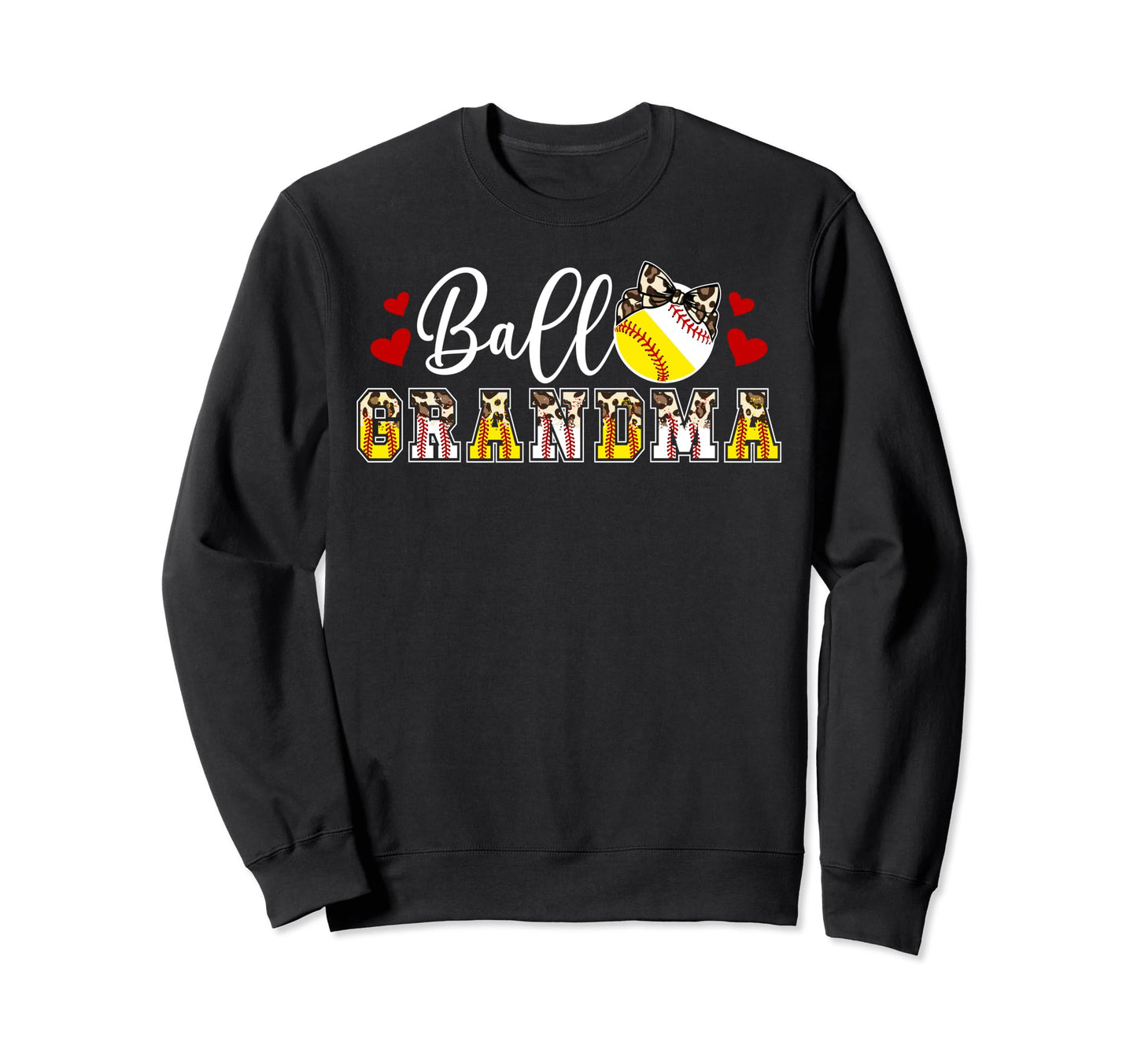 Ball Grandma Leopard Baseball Sweatshirt - Custom Art Print for Adults - T-Shirt, Sweatshirt, Hoodie