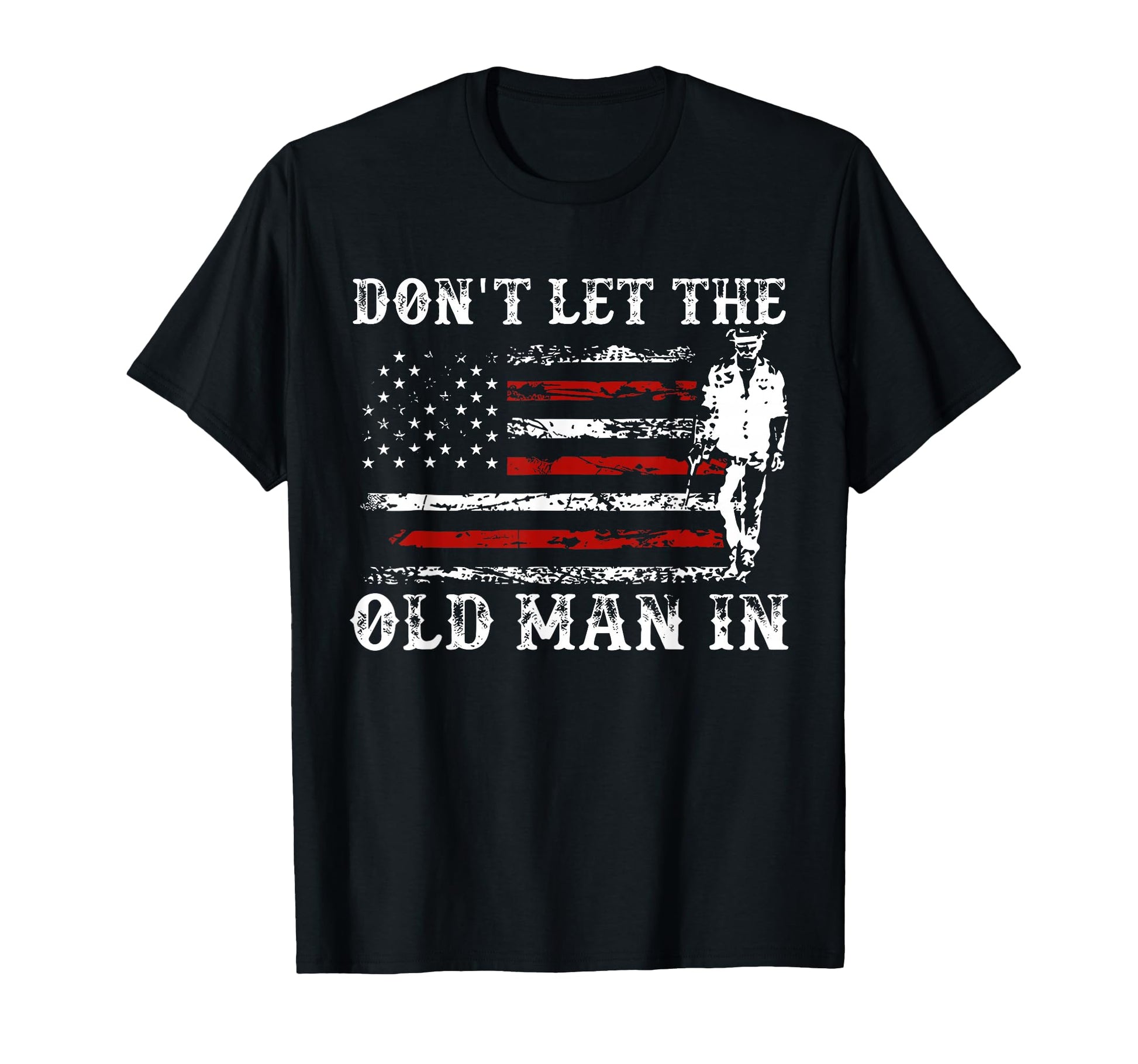 Dont Let Old Cowboy Us Flag T-Shirt - Fun Novelty Design Unisex - T-Shirt, Sweatshirt, Hoodie