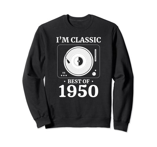 1950 Birthday Vinyl Lp Music Sweatshirt - Custom Art Print Men Women - T-Shirt, Sweatshirt, Hoodie