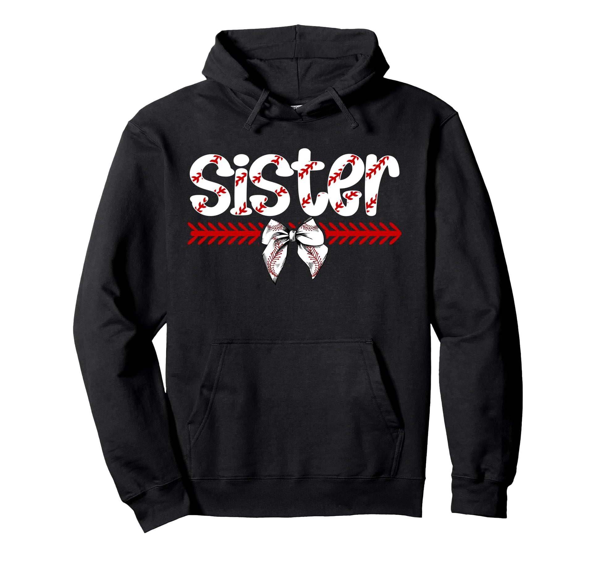 Baseball Sister Proud Sister Baseball Hoodie - Graphic Print for Adults - T-Shirt, Sweatshirt, Hoodie