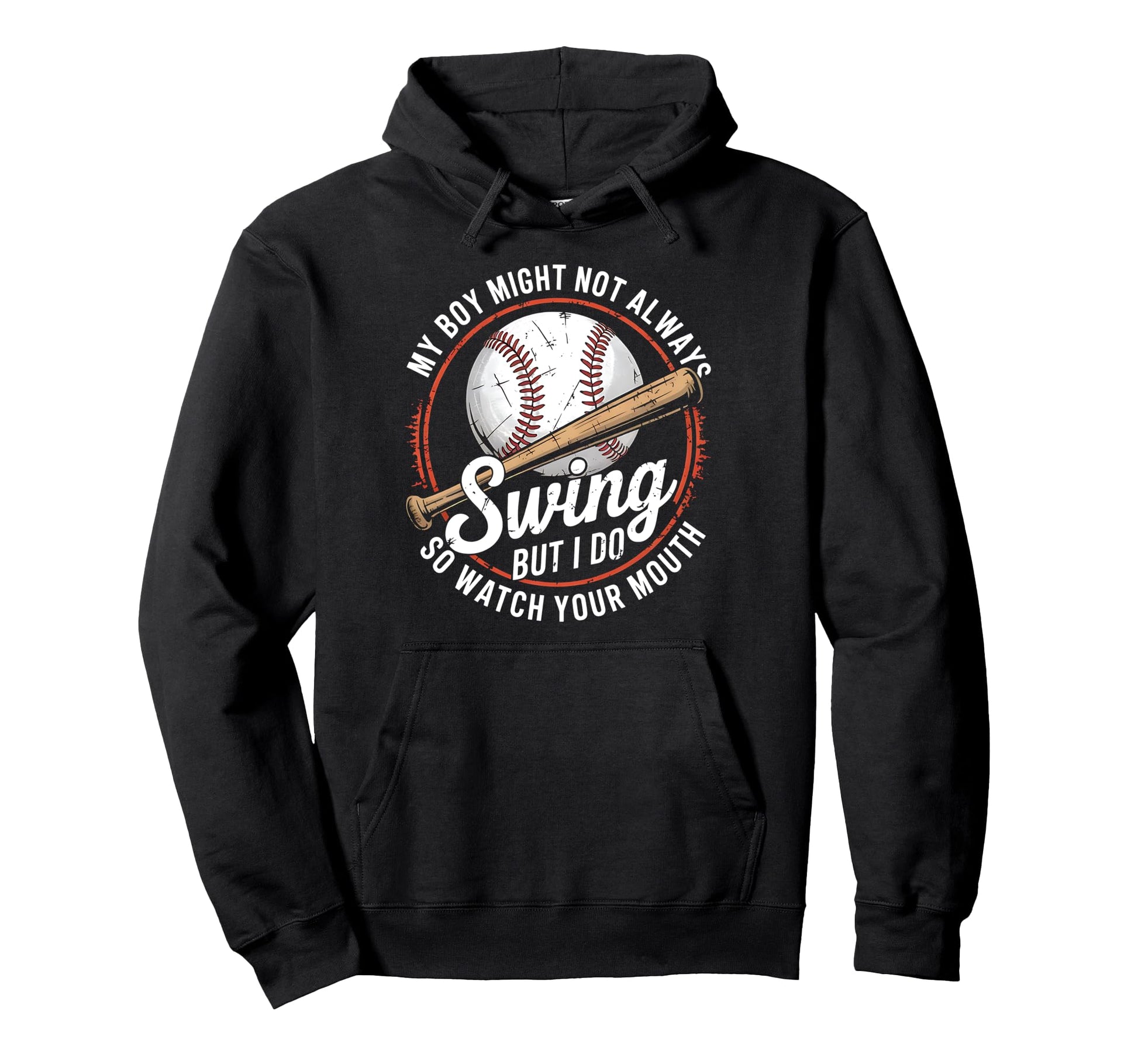 Baseball Parent Attitude Watch Your Hoodie - Minimalist Print for Adults - T-Shirt, Sweatshirt, Hoodie