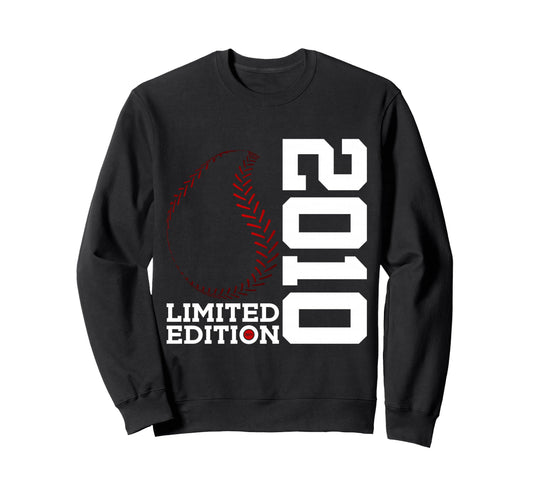 16Th Birthday Baseball 2010 Sweatshirt - Fun Novelty Design for Adults - T-Shirt, Sweatshirt, Hoodie