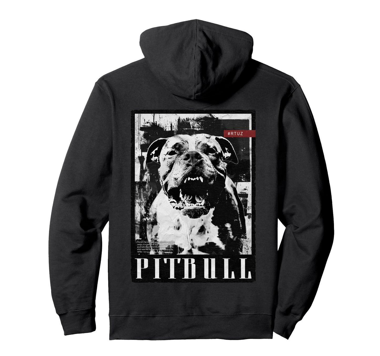 Back Y2K Streetwear Dog Pit Bull Hoodie - Unique Graphic for Adults - T-Shirt, Sweatshirt, Hoodie