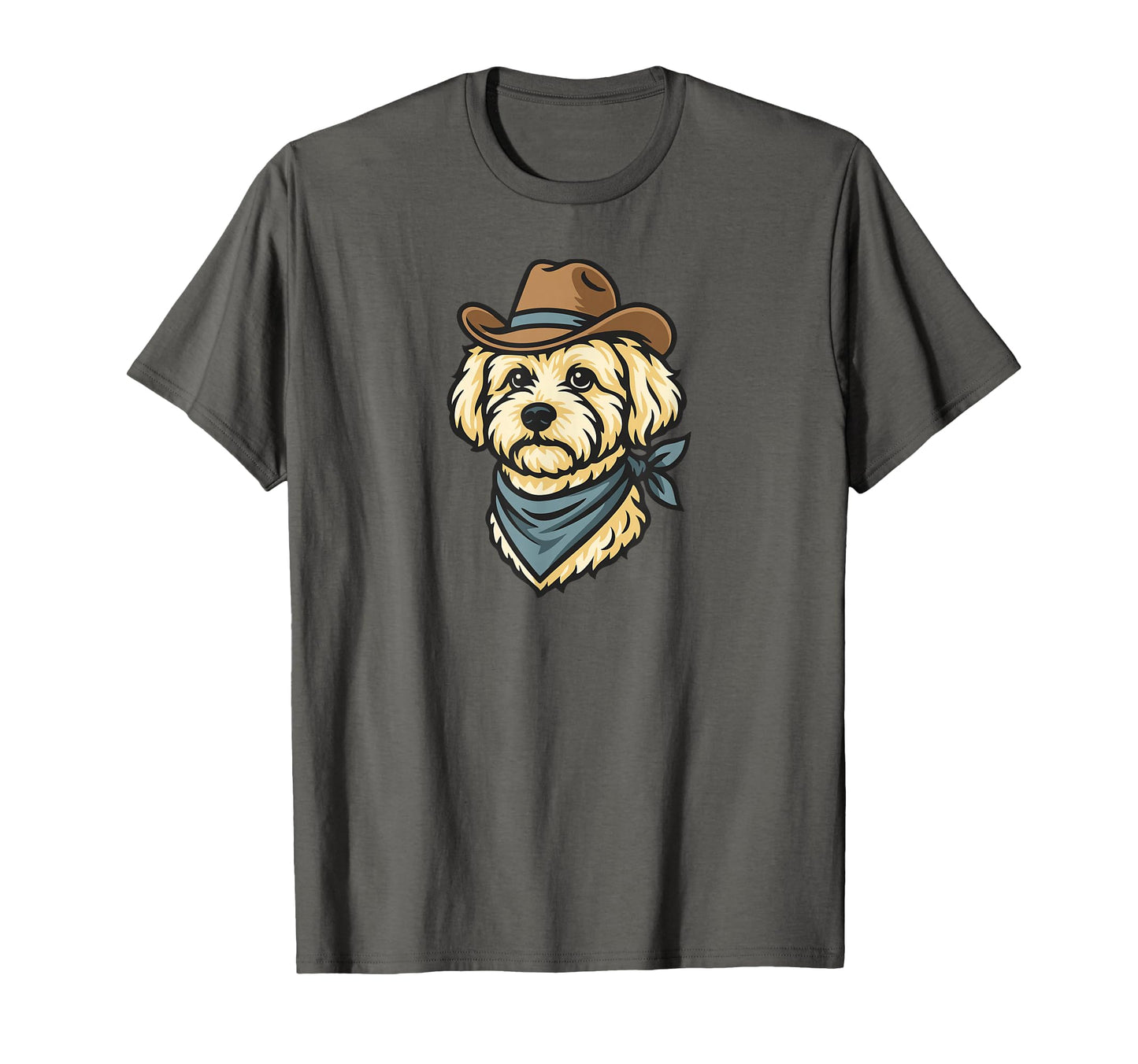 Funny Cowboy Maltipoo Drawing T-Shirt - Streetwear Style for Adults - T-Shirt, Sweatshirt, Hoodie