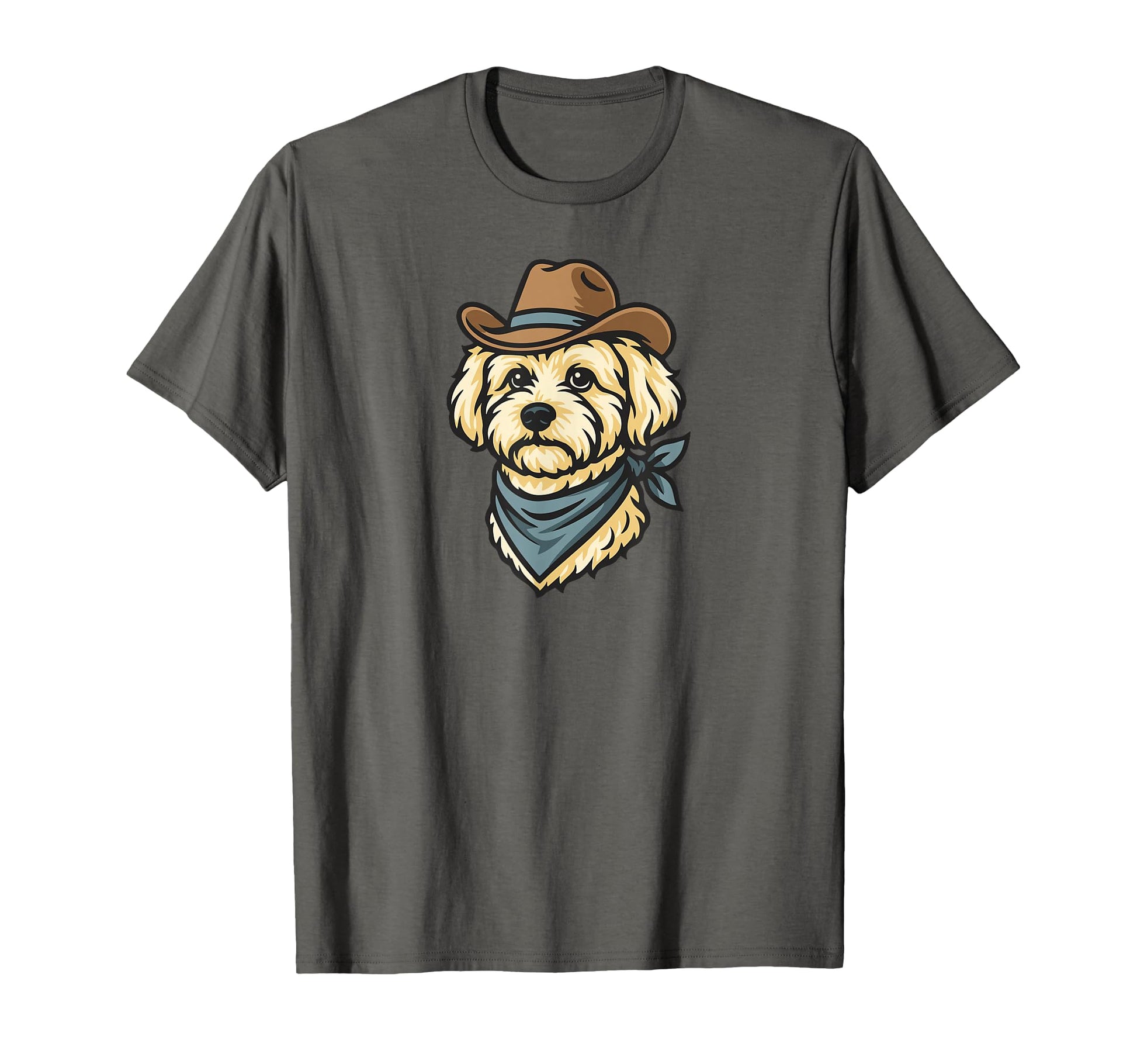 Funny Cowboy Maltipoo Drawing T-Shirt - Streetwear Style for Adults - T-Shirt, Sweatshirt, Hoodie