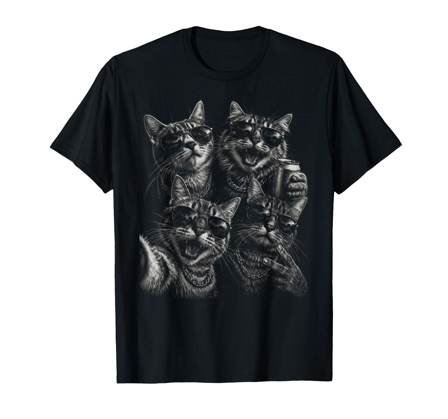 Funny Cat Selfie Cat Party Vibes T-Shirt - Custom Art Print for Adults - T-Shirt, Sweatshirt, Hoodie