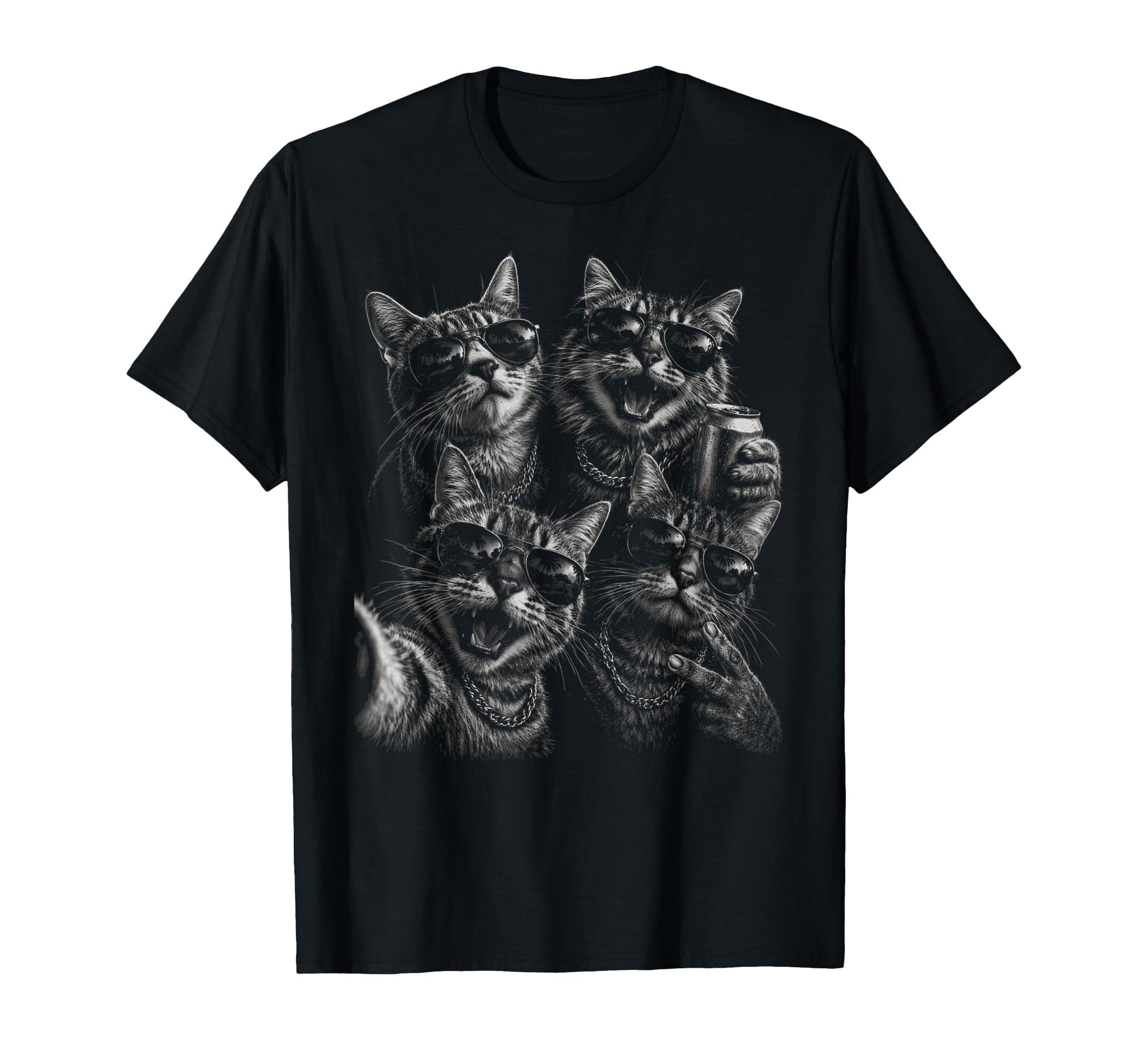 Funny Cat Selfie Cat Party Vibes T-Shirt - Custom Art Print for Adults - T-Shirt, Sweatshirt, Hoodie