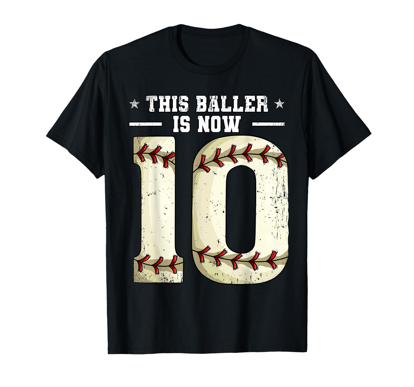 10Th Birthday Baseball This Baller T-Shirt - Aesthetic Graphic Men Women - T-Shirt, Sweatshirt, Hoodie