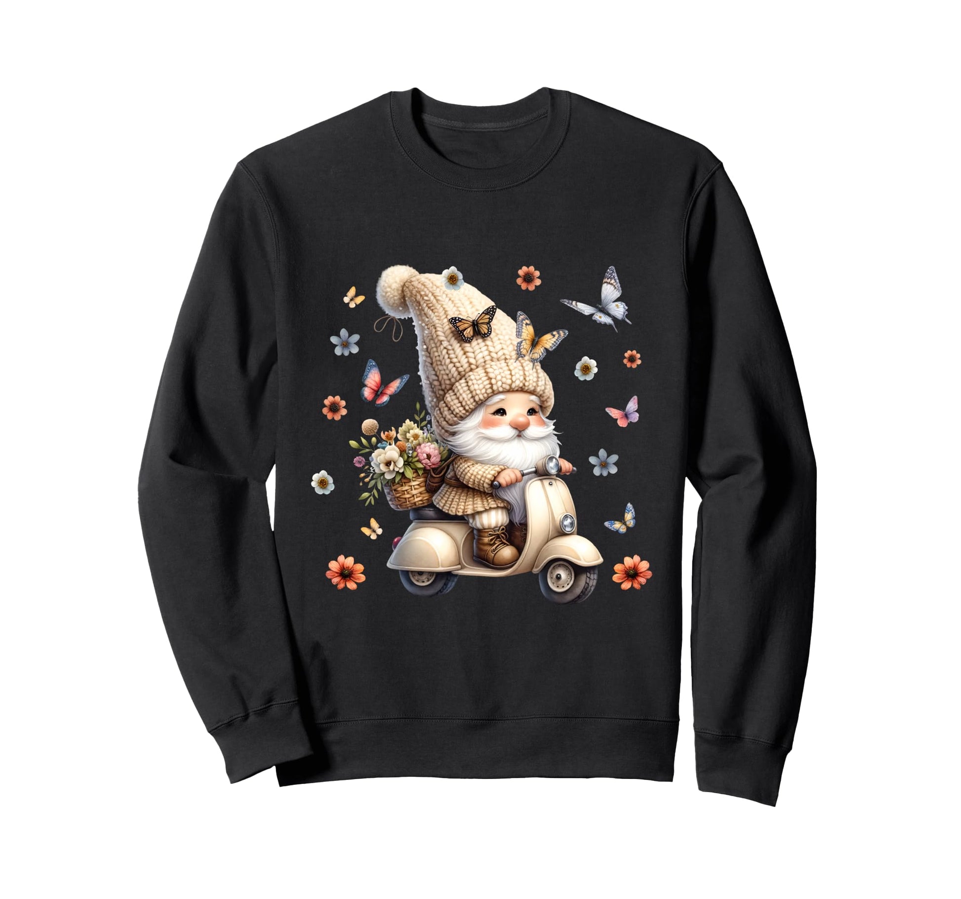 Floral Wildflower Butterfly Sweatshirt - Minimalist Print for Adults - T-Shirt, Sweatshirt, Hoodie