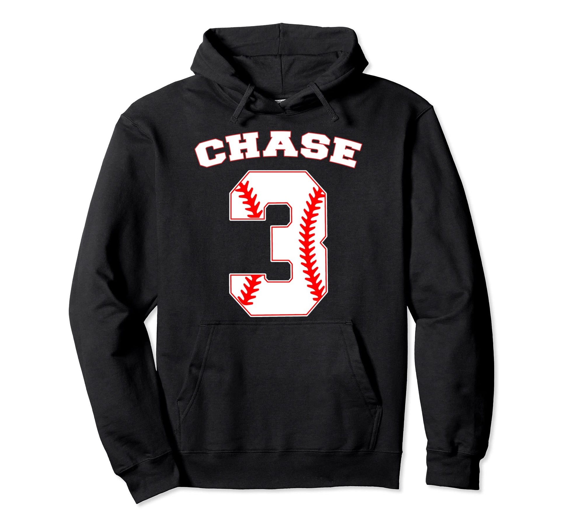 Chase Baseball Name Three Years 3Rd Hoodie - Novelty Apparel for Adults - T-Shirt, Sweatshirt, Hoodie