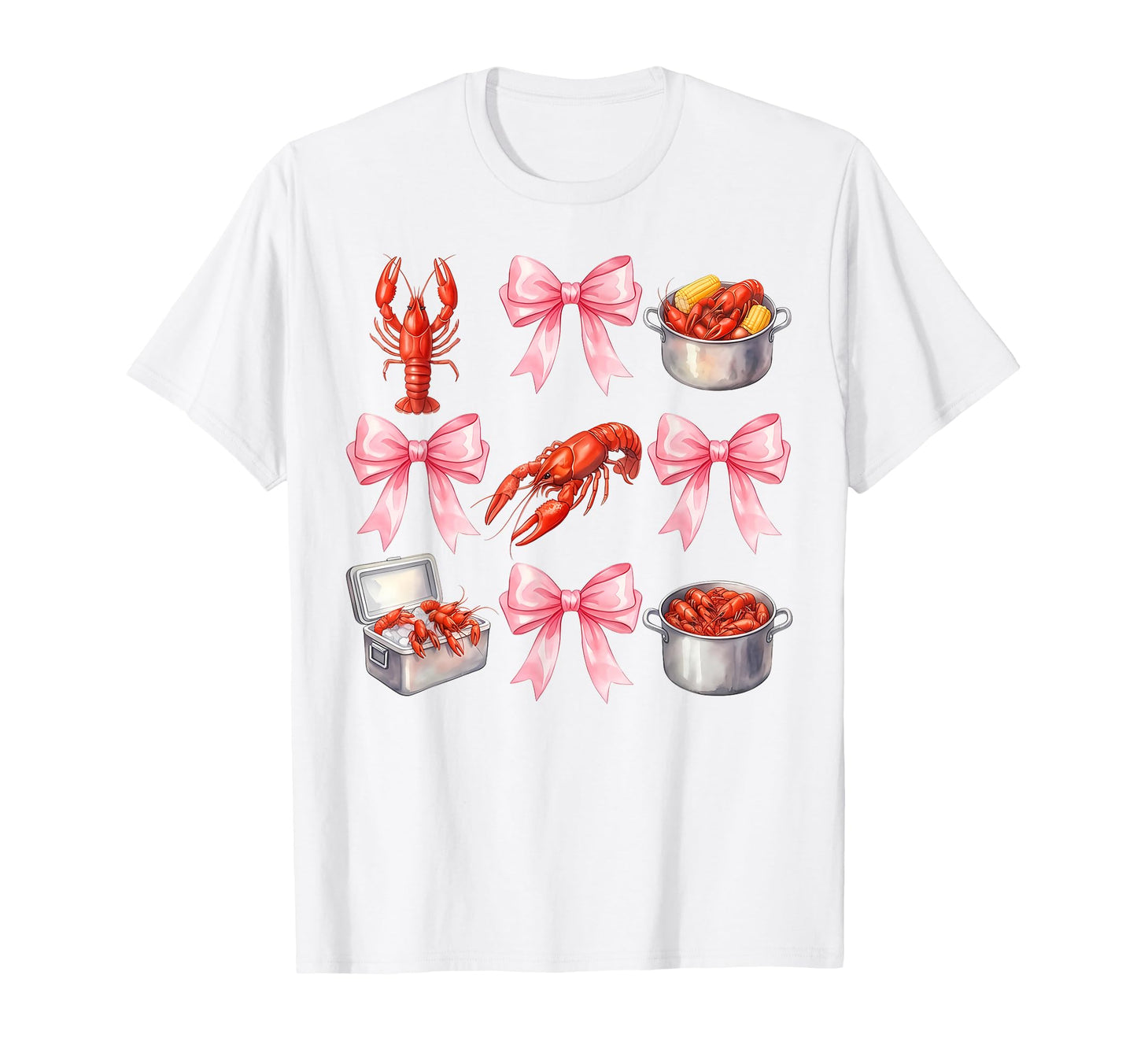 Funny Bow Coquette Crawfish Boil Y2K T-Shirt - Minimalist Print Unisex - T-Shirt, Sweatshirt, Hoodie