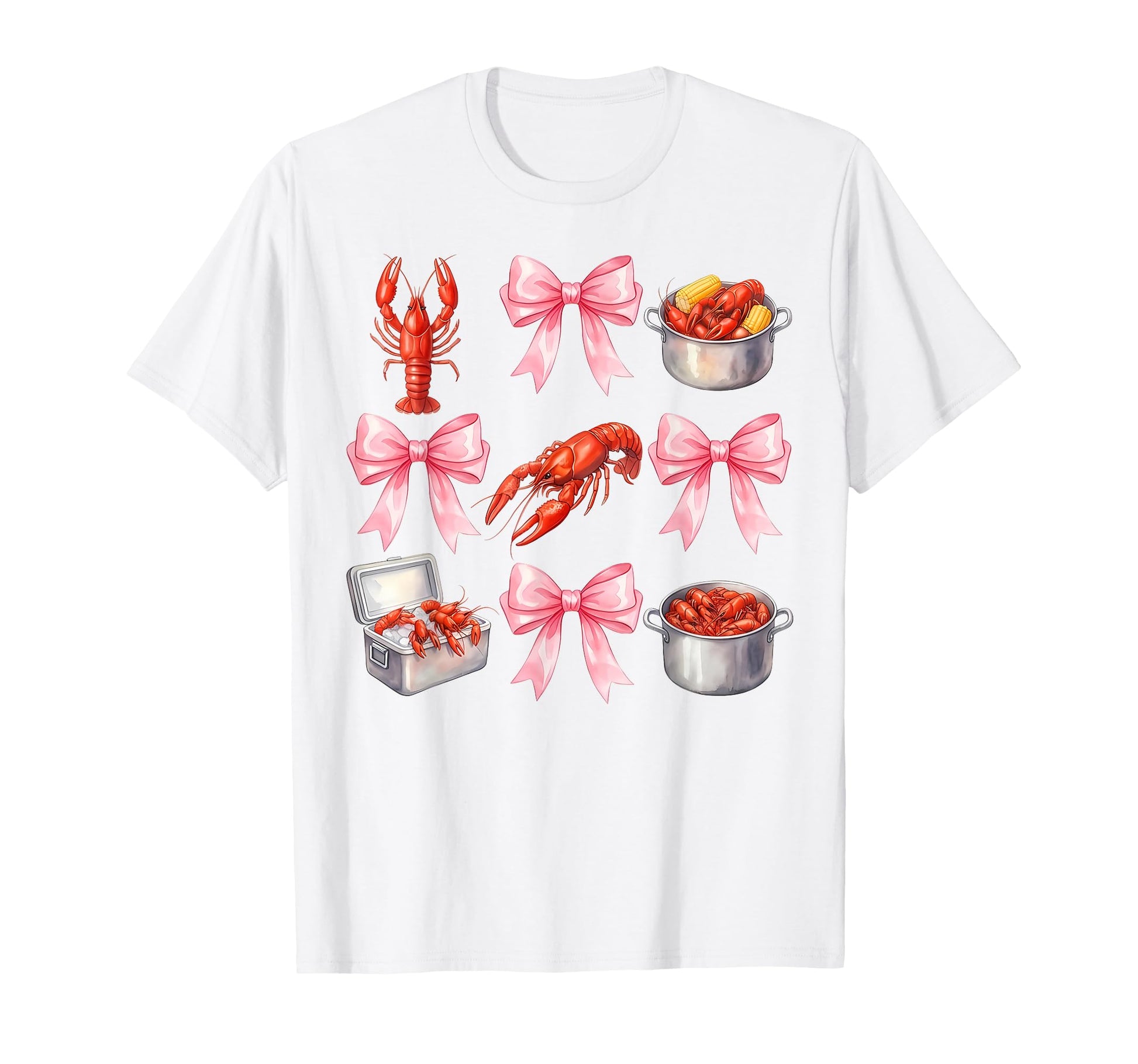 Funny Bow Coquette Crawfish Boil Y2K T-Shirt - Minimalist Print Unisex - T-Shirt, Sweatshirt, Hoodie