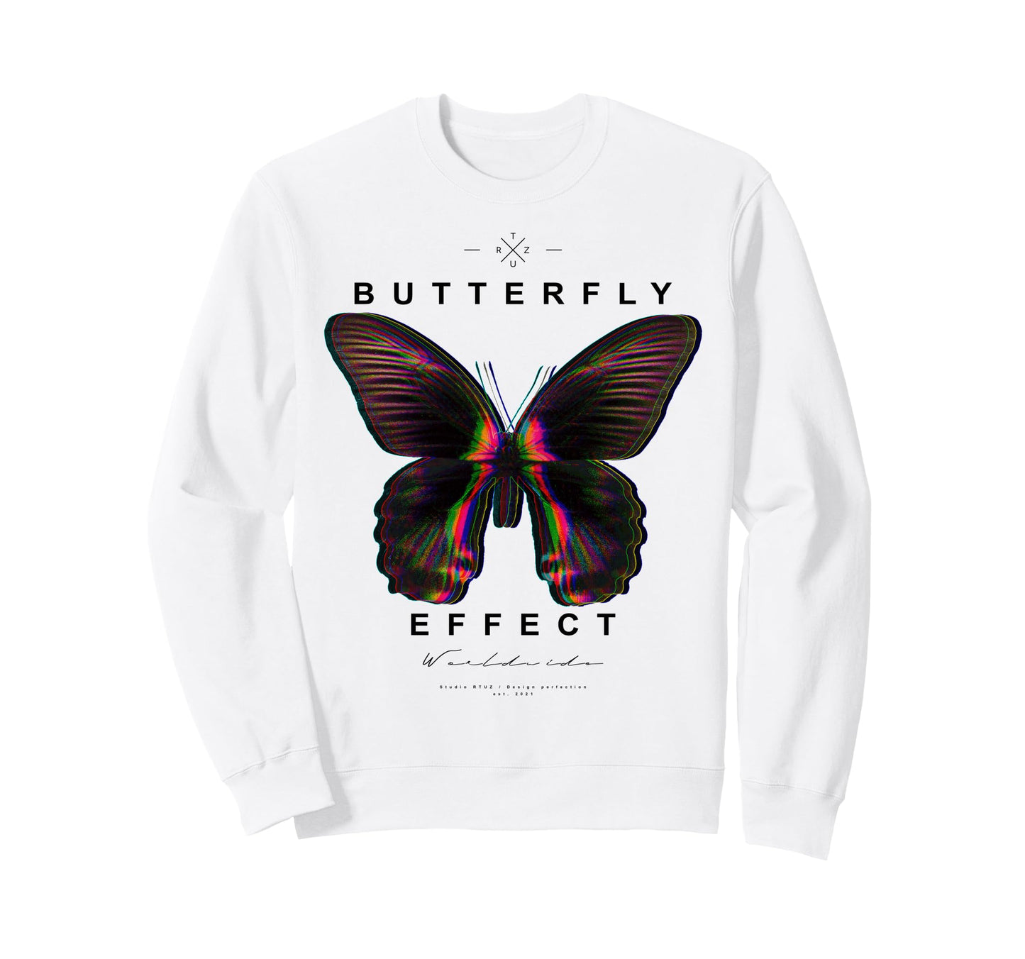 Y2K Streetwear Butterfly Sweatshirt - Custom Art Print Unisex - T-Shirt, Sweatshirt, Hoodie