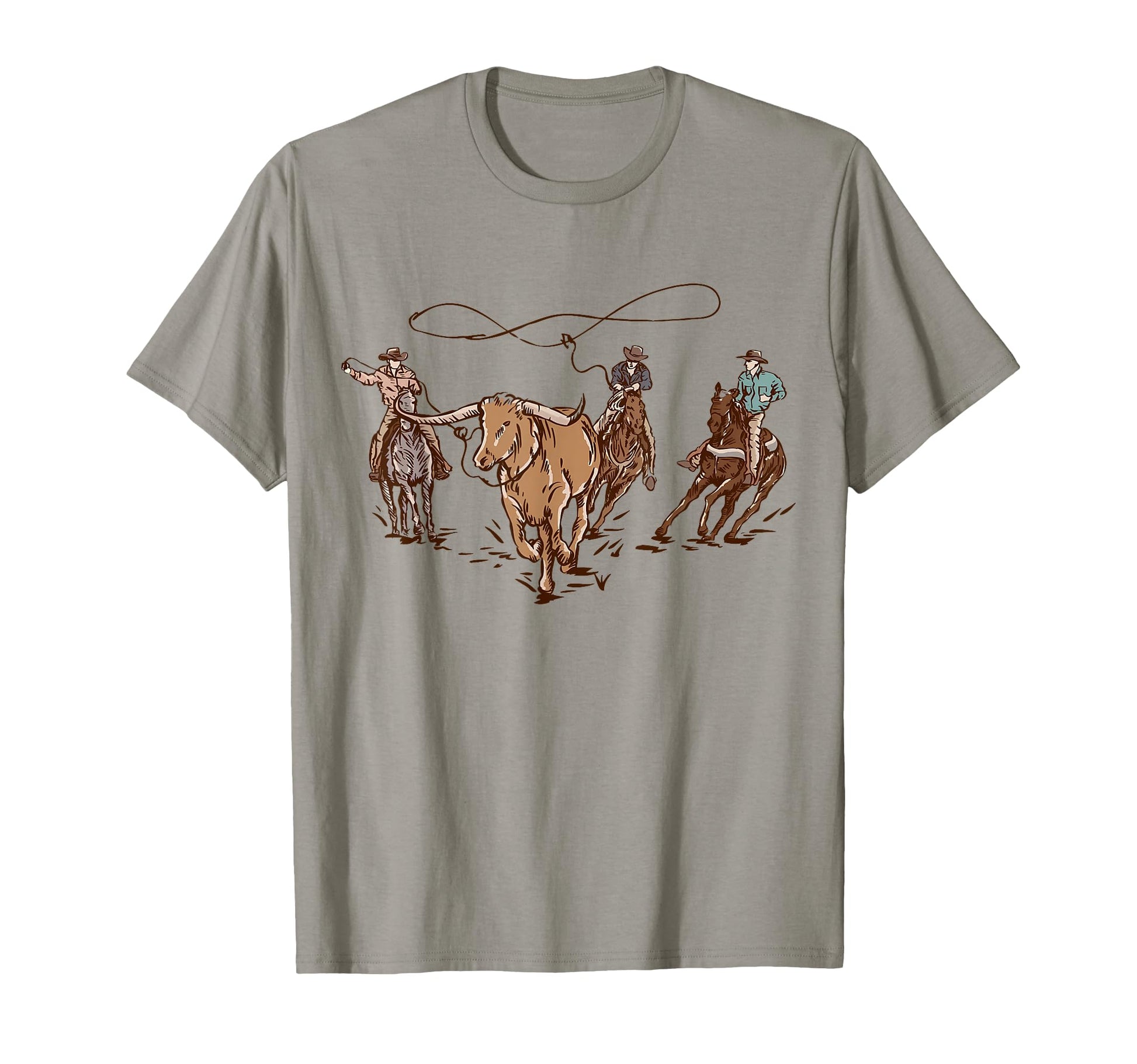 Cowboy Rodeo Bull Roping Western Country T-Shirt - Custom Art Print Unisex - T-Shirt, Sweatshirt, Hoodie
