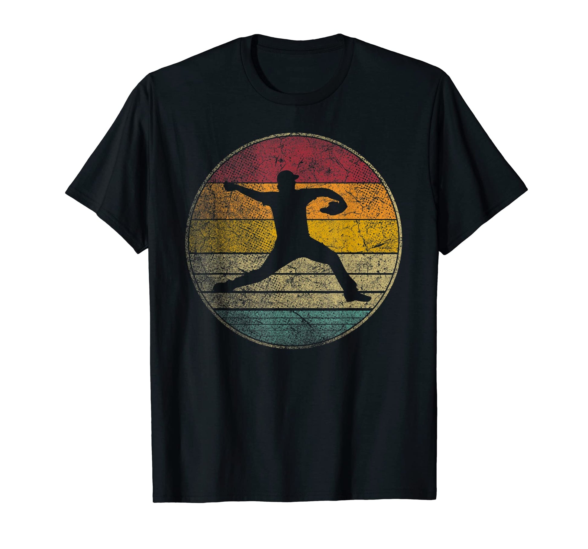 Pitcher Baseball Distressed 70S 80S Gift T-Shirt - Unique Graphic Unisex - T-Shirt, Sweatshirt, Hoodie