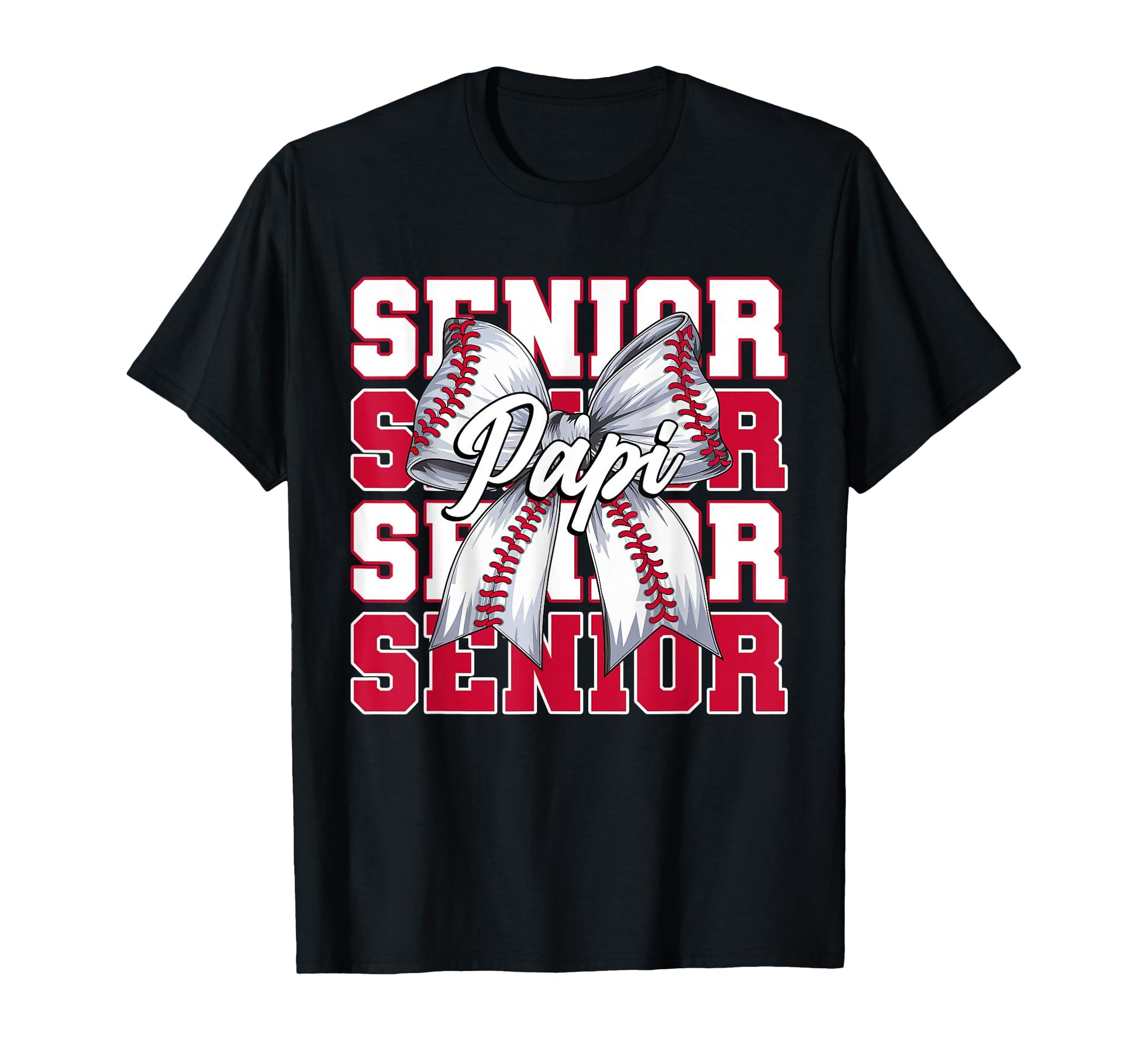 Baseball Papi Senior 2026 Coquette Bow T-Shirt - Unique Graphic for Adults - T-Shirt, Sweatshirt, Hoodie