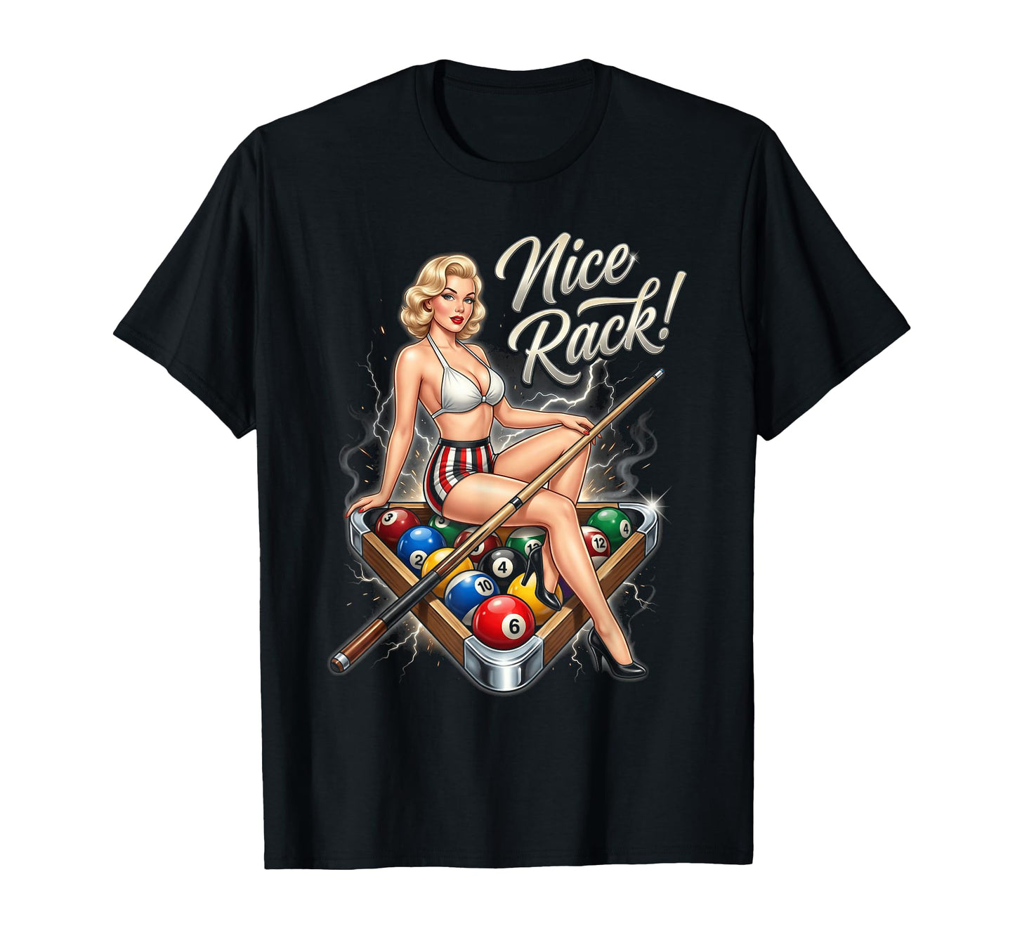Billiards Pin Up Pool Player Nice T-Shirt - Aesthetic Graphic for Adults - T-Shirt, Sweatshirt, Hoodie