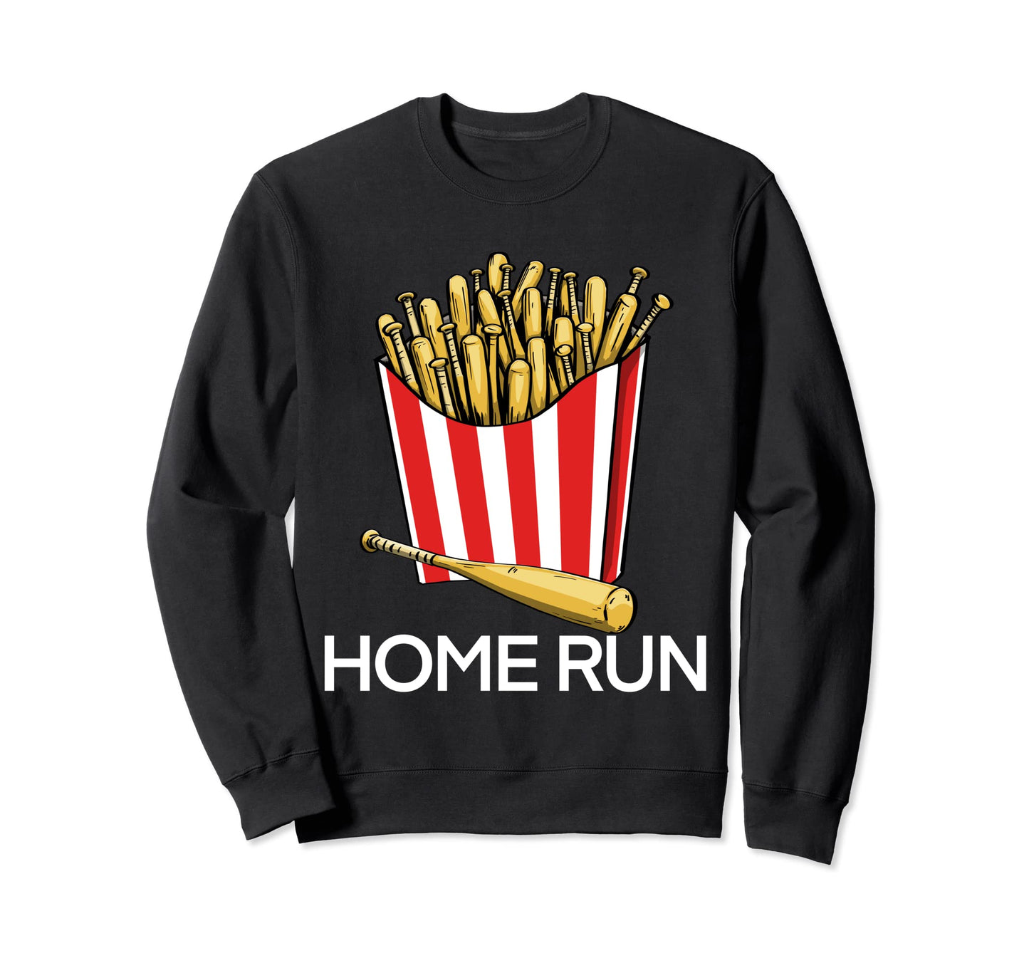 Baseball Fries Home Run Funny Love Sweatshirt - Minimalist Print Men Women - T-Shirt, Sweatshirt, Hoodie