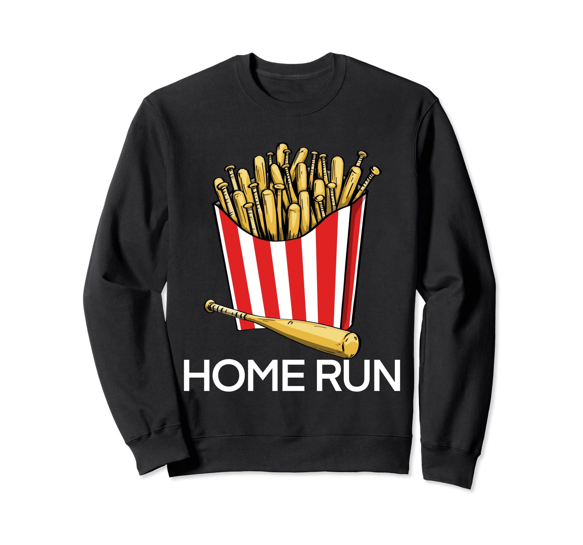 Baseball Fries Home Run Funny Love Sweatshirt - Minimalist Print Men Women - T-Shirt, Sweatshirt, Hoodie