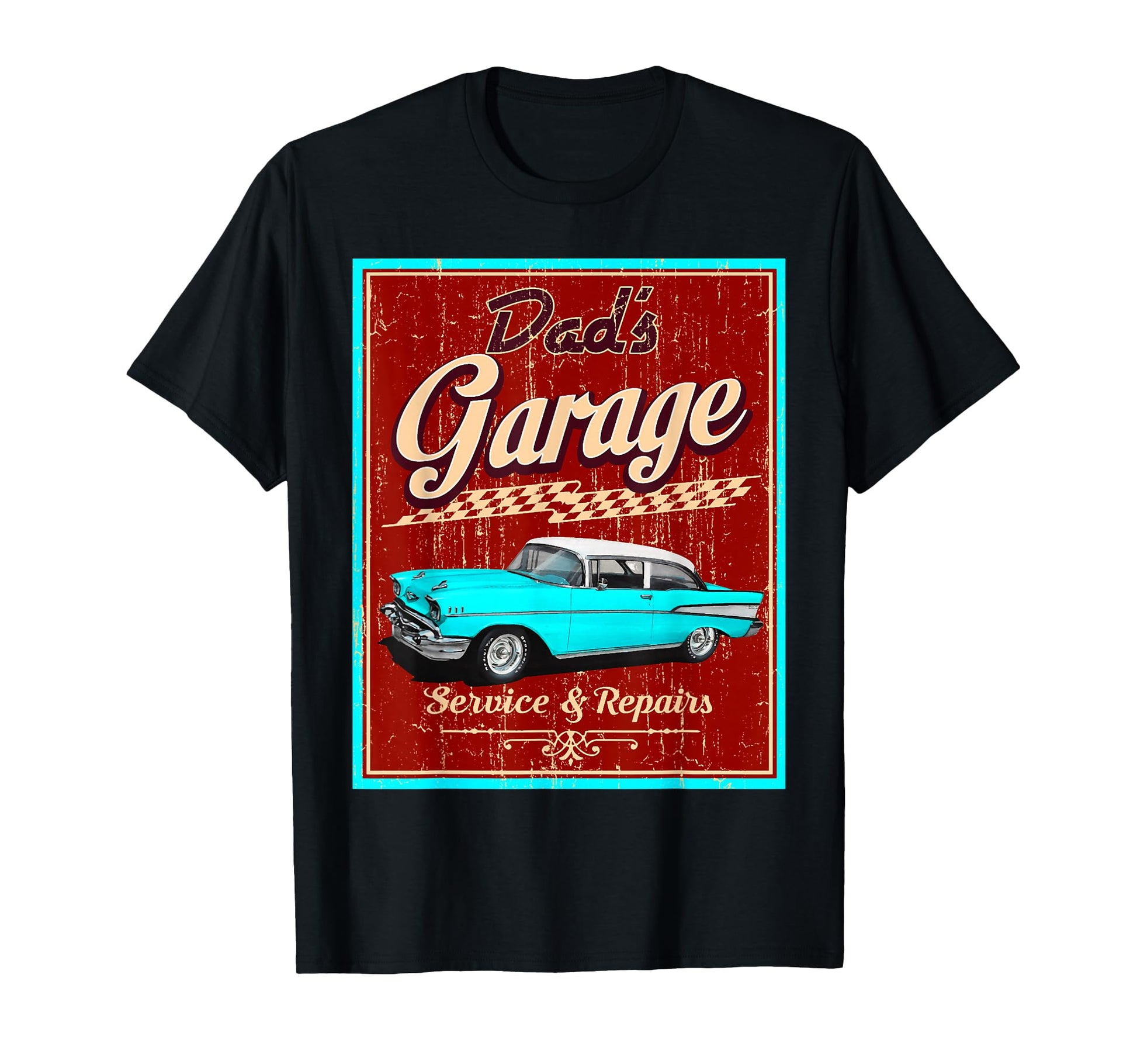 Dads 57 1957 Bel Air Car Old School Hot Rod T-Shirt - Trendy Graphic Unisex - T-Shirt, Sweatshirt, Hoodie