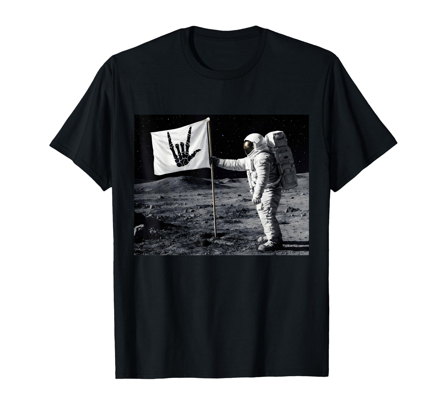 Astronaut Rock Skeleton Moon Landing T-Shirt - Streetwear Style Unisex - T-Shirt, Sweatshirt, Hoodie