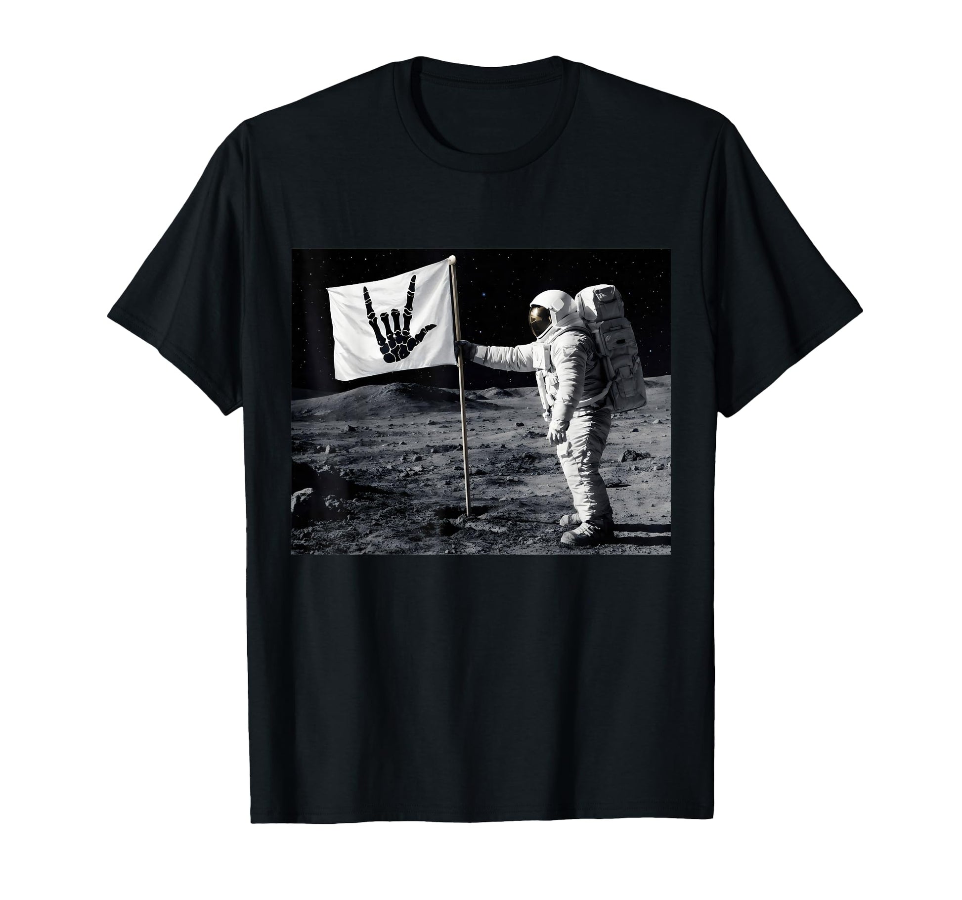 Astronaut Rock Skeleton Moon Landing T-Shirt - Streetwear Style Unisex - T-Shirt, Sweatshirt, Hoodie