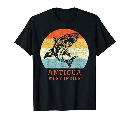 Antigua West Indies Tribal Shark Vacation T-Shirt - Streetwear Style Unisex - T-Shirt, Sweatshirt, Hoodie