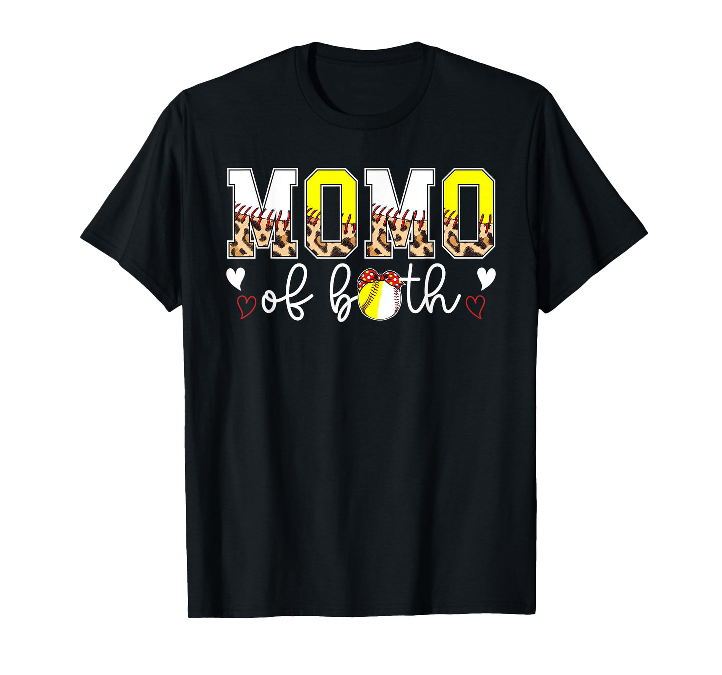 Momo Both Leopard Softball Baseball T-Shirt - Trendy Graphic for Adults - T-Shirt, Sweatshirt, Hoodie