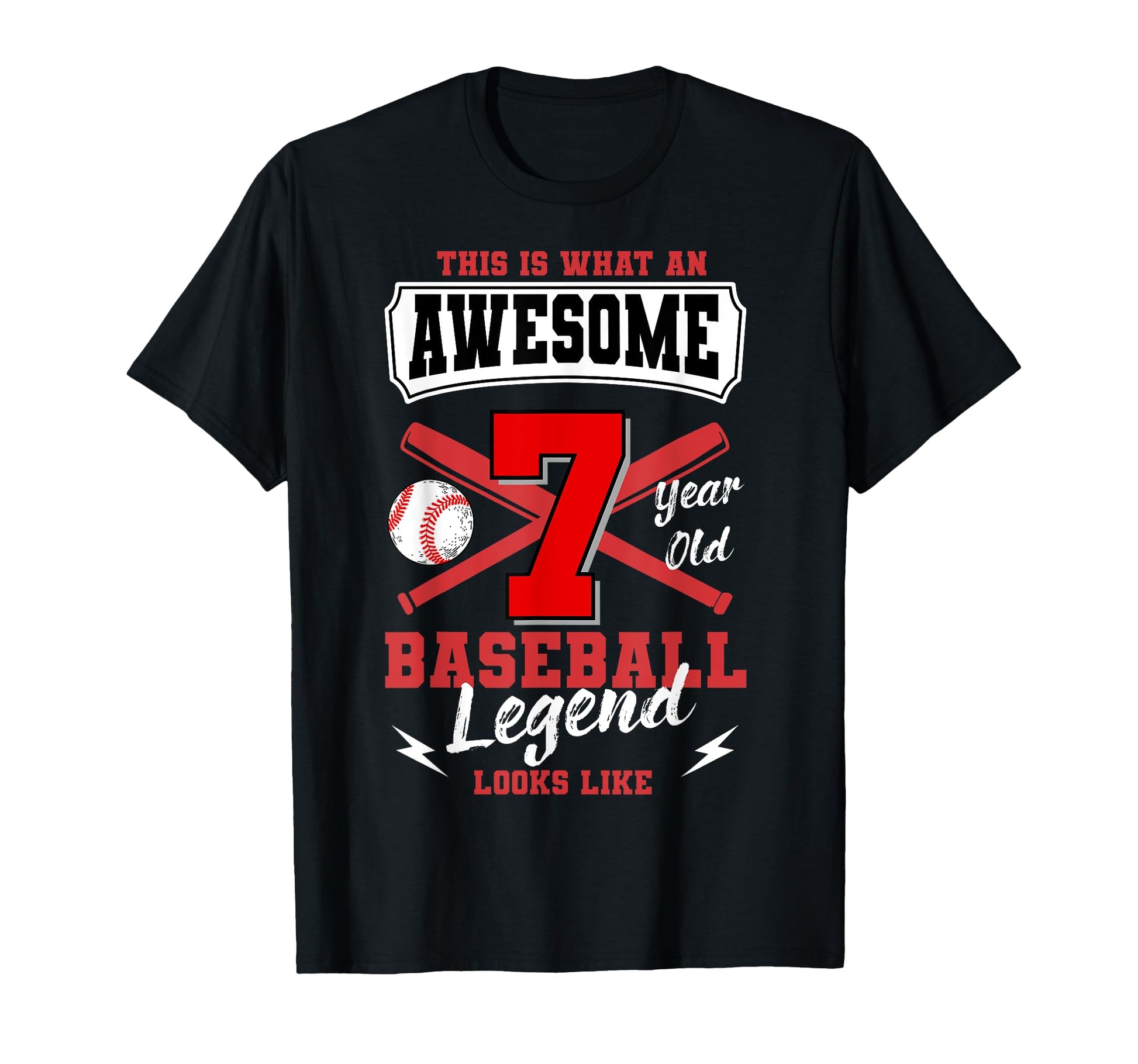 This Is What Awesome 7 Yr Old Baseball T-Shirt - Unique Graphic for Adults - T-Shirt, Sweatshirt, Hoodie