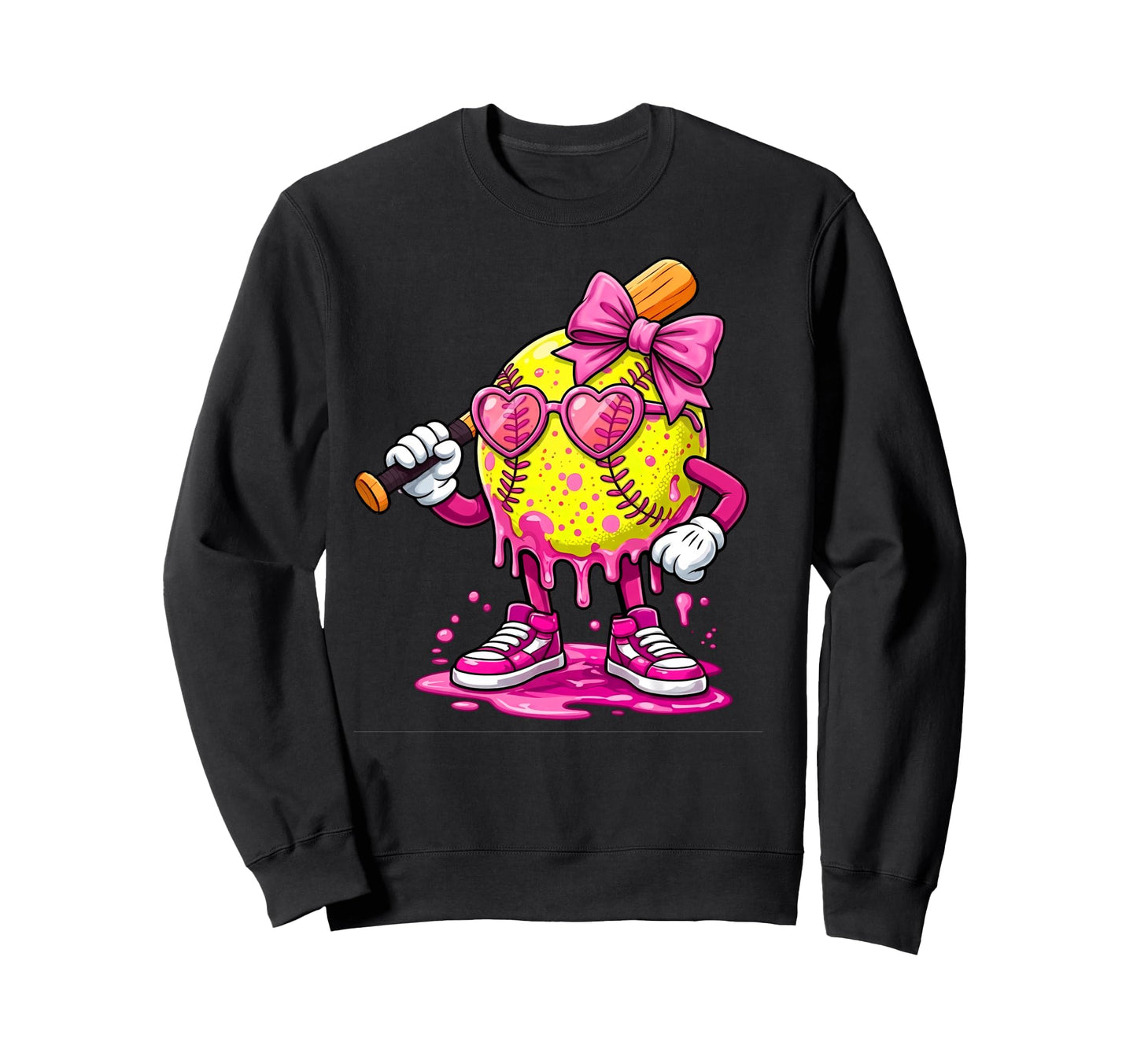 Softball Drip Ice Cream Game Sweatshirt - Casual Everyday Wear for Adults - T-Shirt, Sweatshirt, Hoodie
