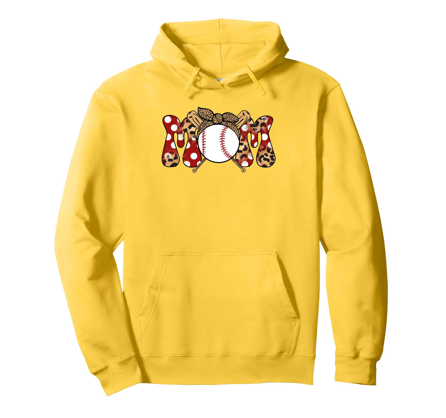 Baseball Mom Red Cheetah Leopard Hoodie - Minimalist Print for Adults - T-Shirt, Sweatshirt, Hoodie