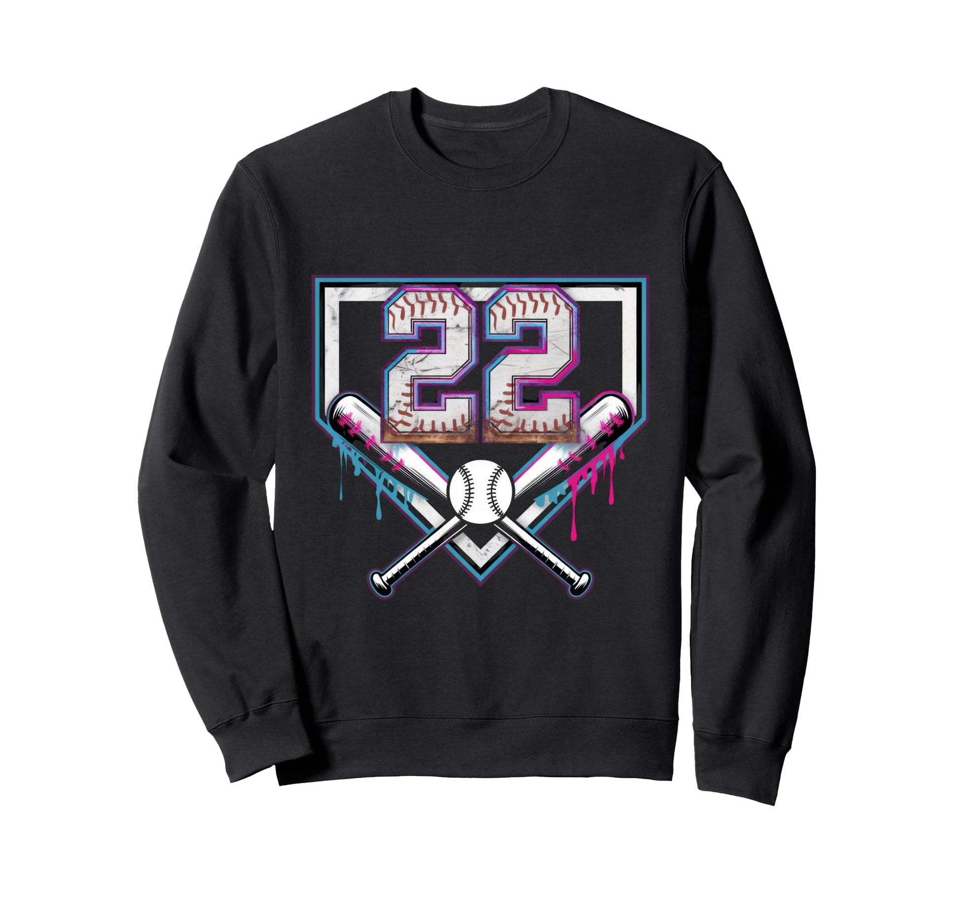 Baseball Home Ice Cream 22Th Birthday Sweatshirt - Unique Graphic Unisex - T-Shirt, Sweatshirt, Hoodie