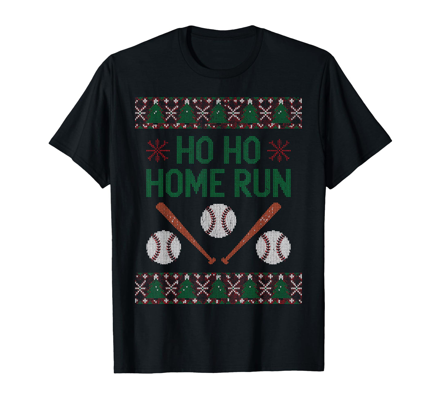 Ho Ho Home Run Funny Baseball Lover T-Shirt - Fun Novelty Design Unisex - T-Shirt, Sweatshirt, Hoodie