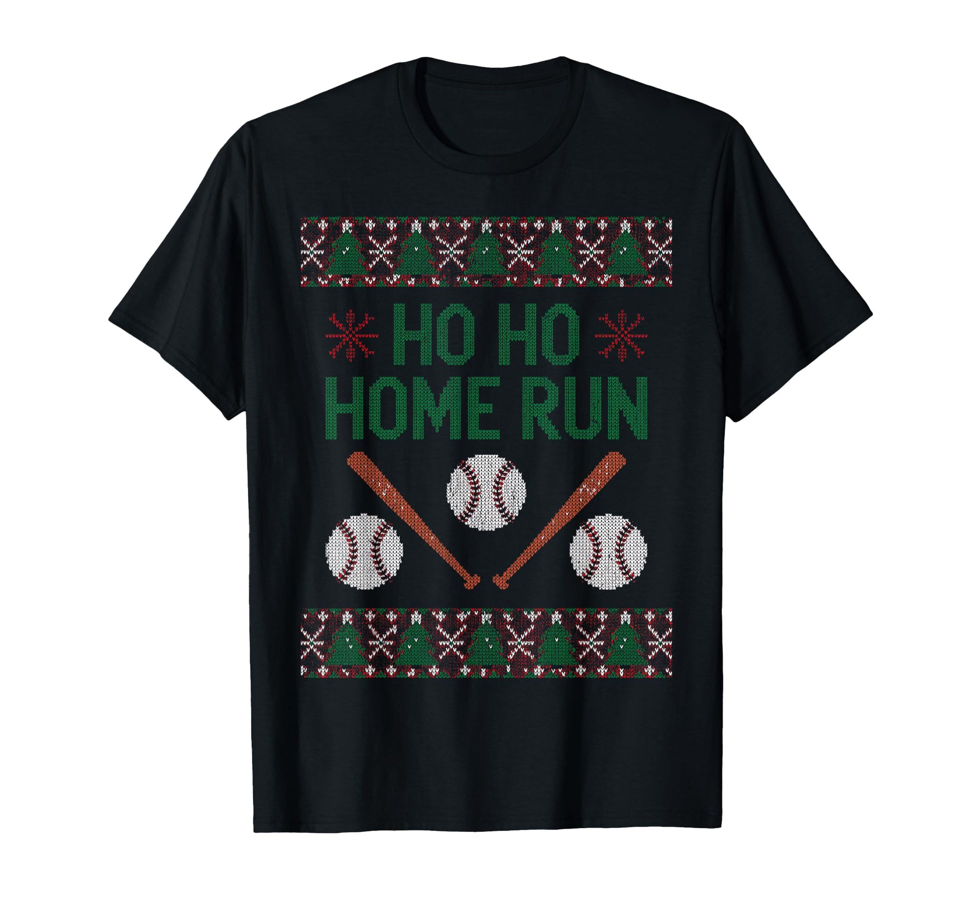 Ho Ho Home Run Funny Baseball Lover T-Shirt - Fun Novelty Design Unisex - T-Shirt, Sweatshirt, Hoodie