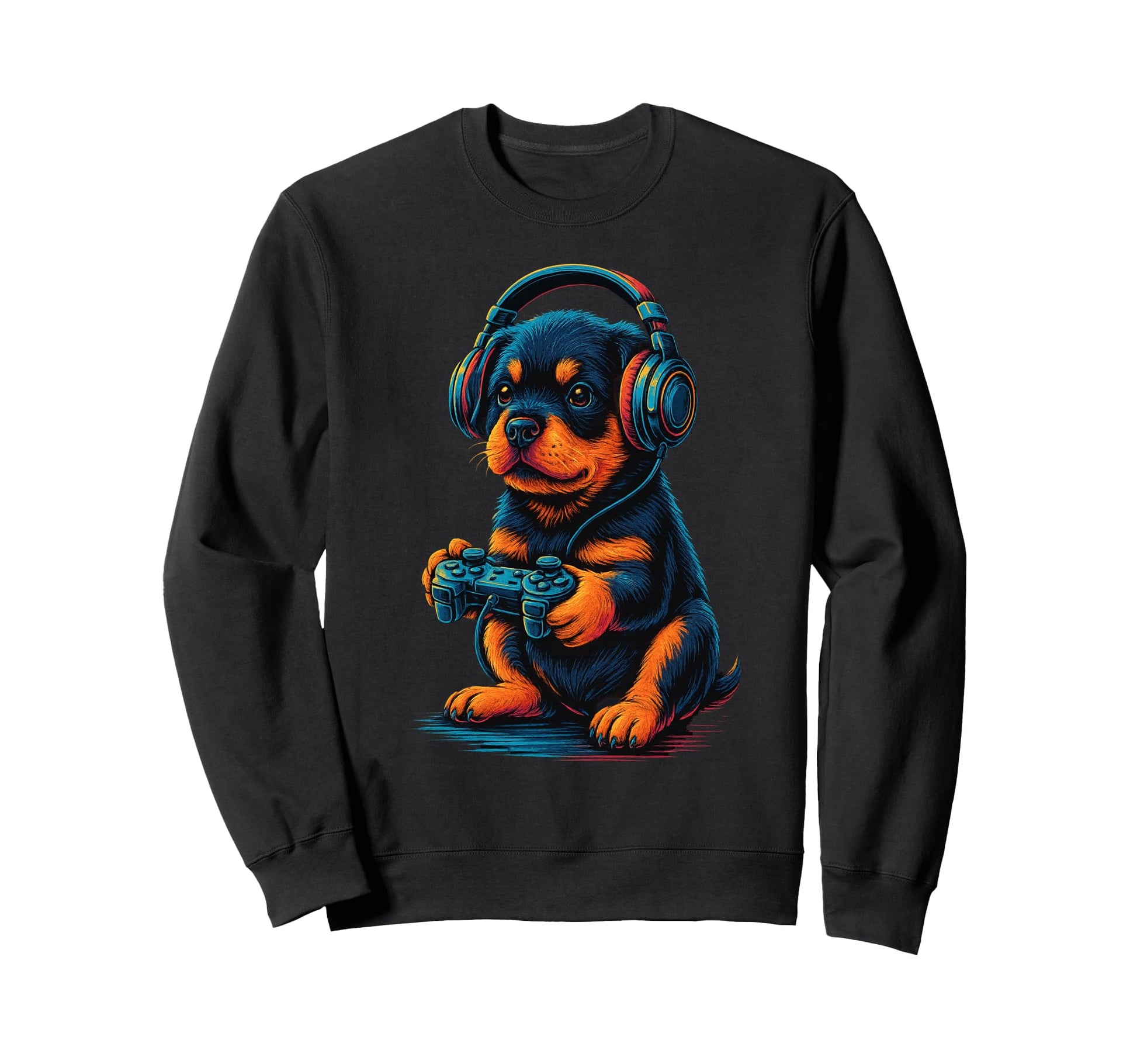 Rottweiler Gamer Gaming Dog Lover Sweatshirt - Fun Novelty Design Unisex - T-Shirt, Sweatshirt, Hoodie