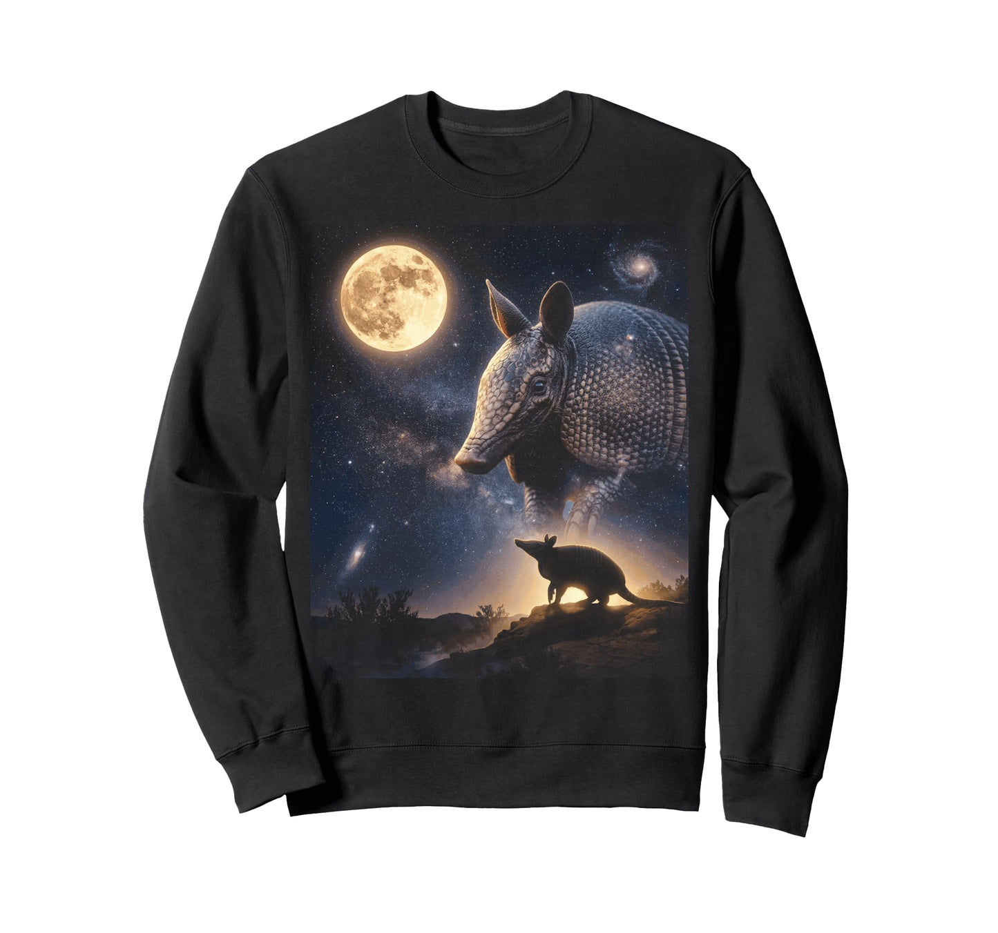 Howling Armadillo Full Moon Sweatshirt - Custom Art Print for Adults - T-Shirt, Sweatshirt, Hoodie