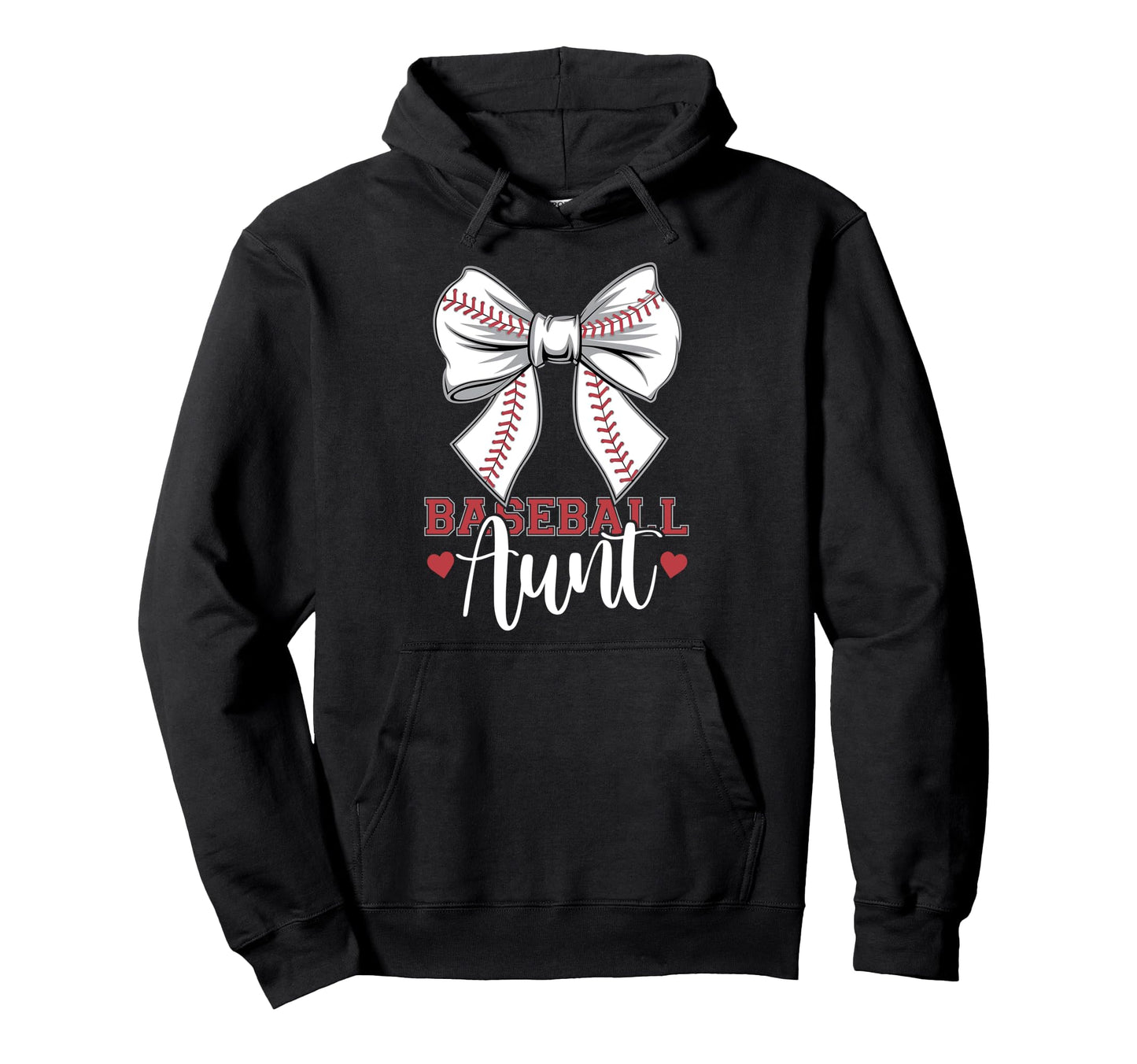 Baseball Aunt Coquette Bow Sport Lover Hoodie - Trendy Graphic Unisex - T-Shirt, Sweatshirt, Hoodie
