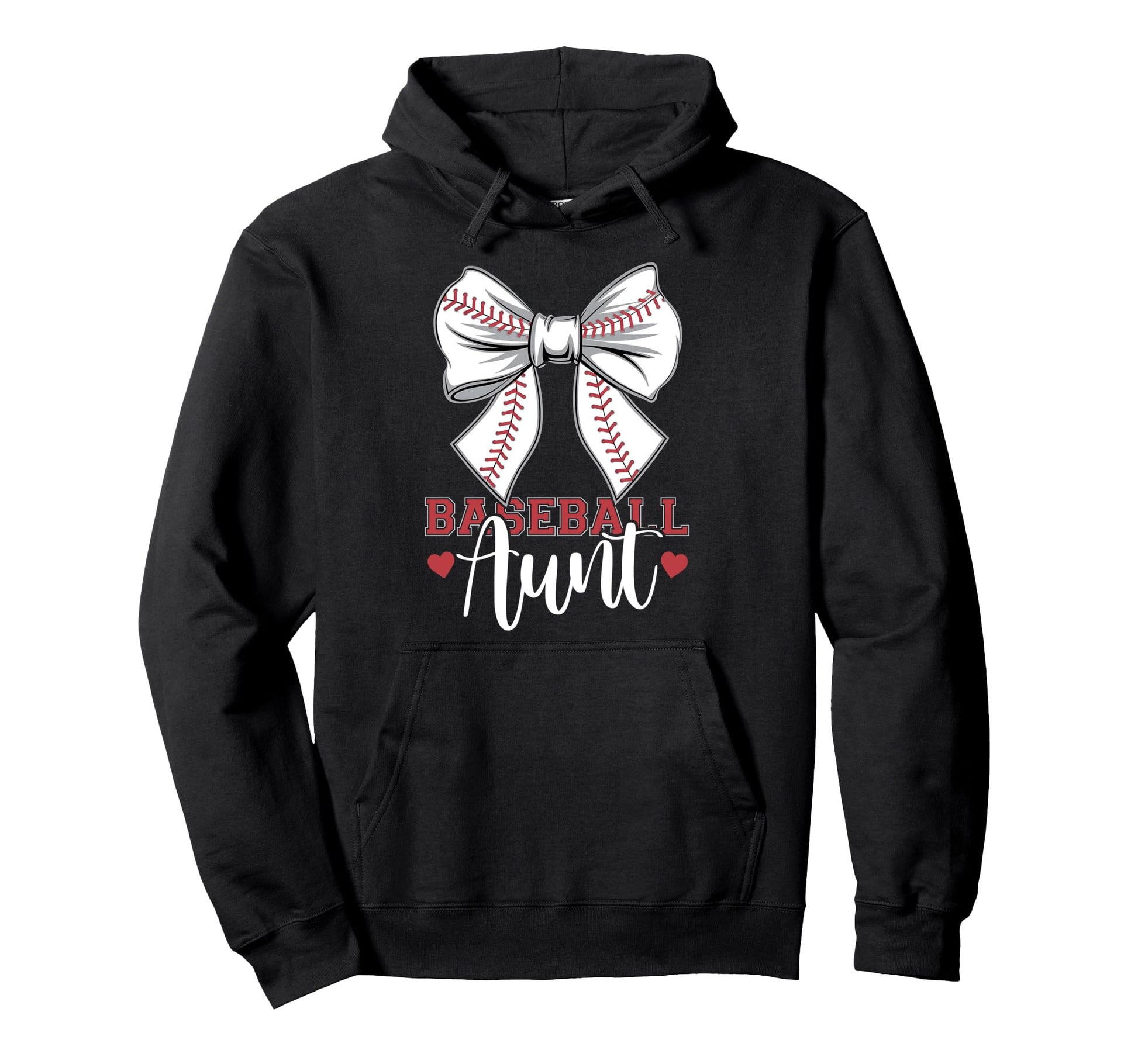 Baseball Aunt Coquette Bow Sport Lover Hoodie - Trendy Graphic Unisex - T-Shirt, Sweatshirt, Hoodie