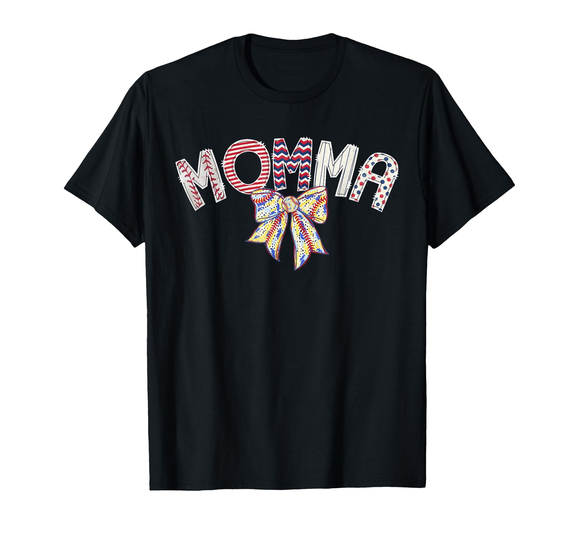 Baseball Momma Coquette Bow Game Day T-Shirt - Minimalist Print Unisex - T-Shirt, Sweatshirt, Hoodie